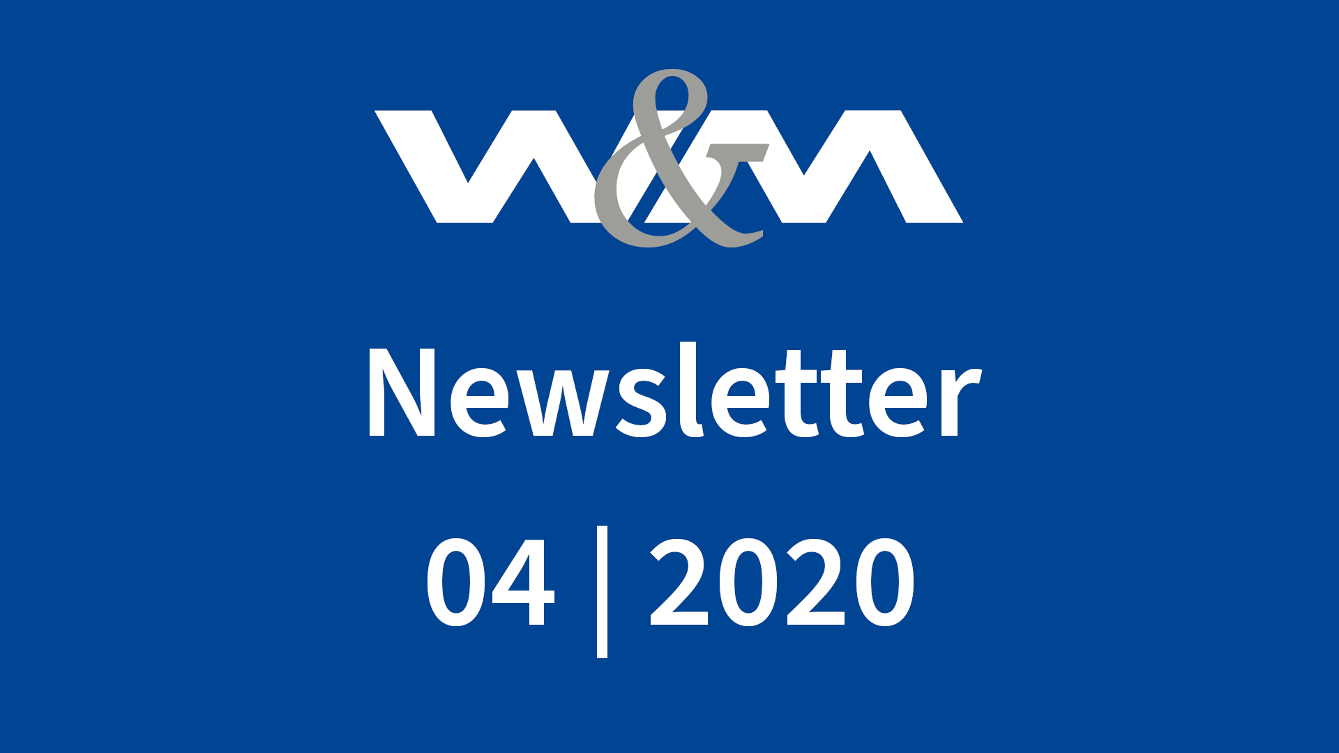 Newsletter 04/2020
