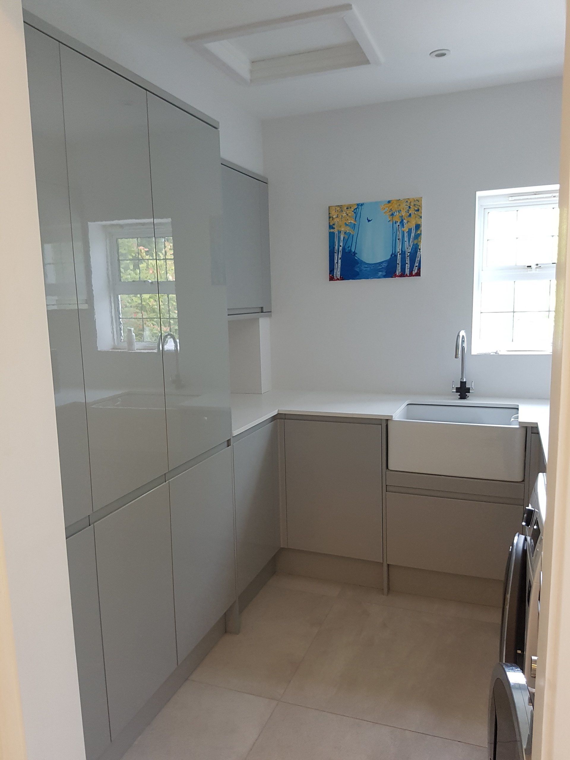 Sleek modern galley kitchen installed