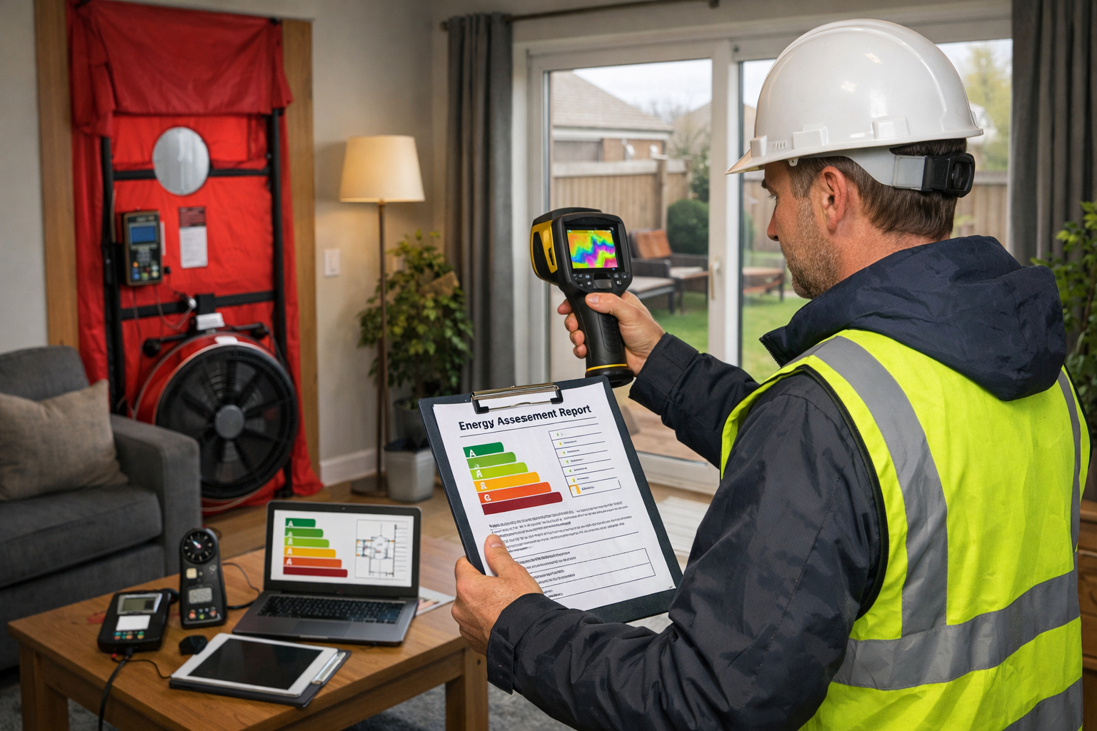 EPC energy assessment being carried out in Wraysbury near Staines by a certified domestic energy assessor