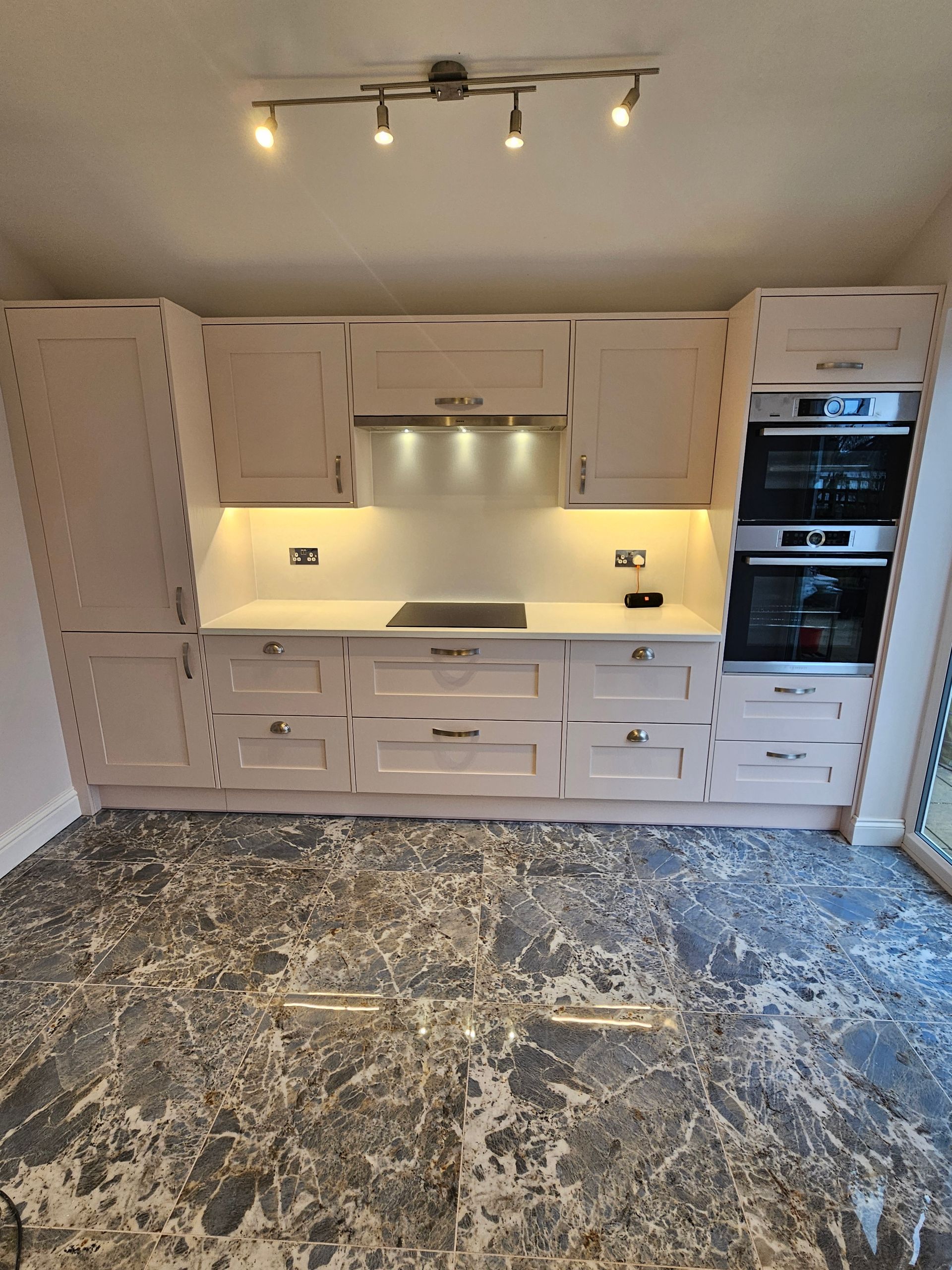 Kitchen installation in Windsor near Staines with modern cabinets and worktops