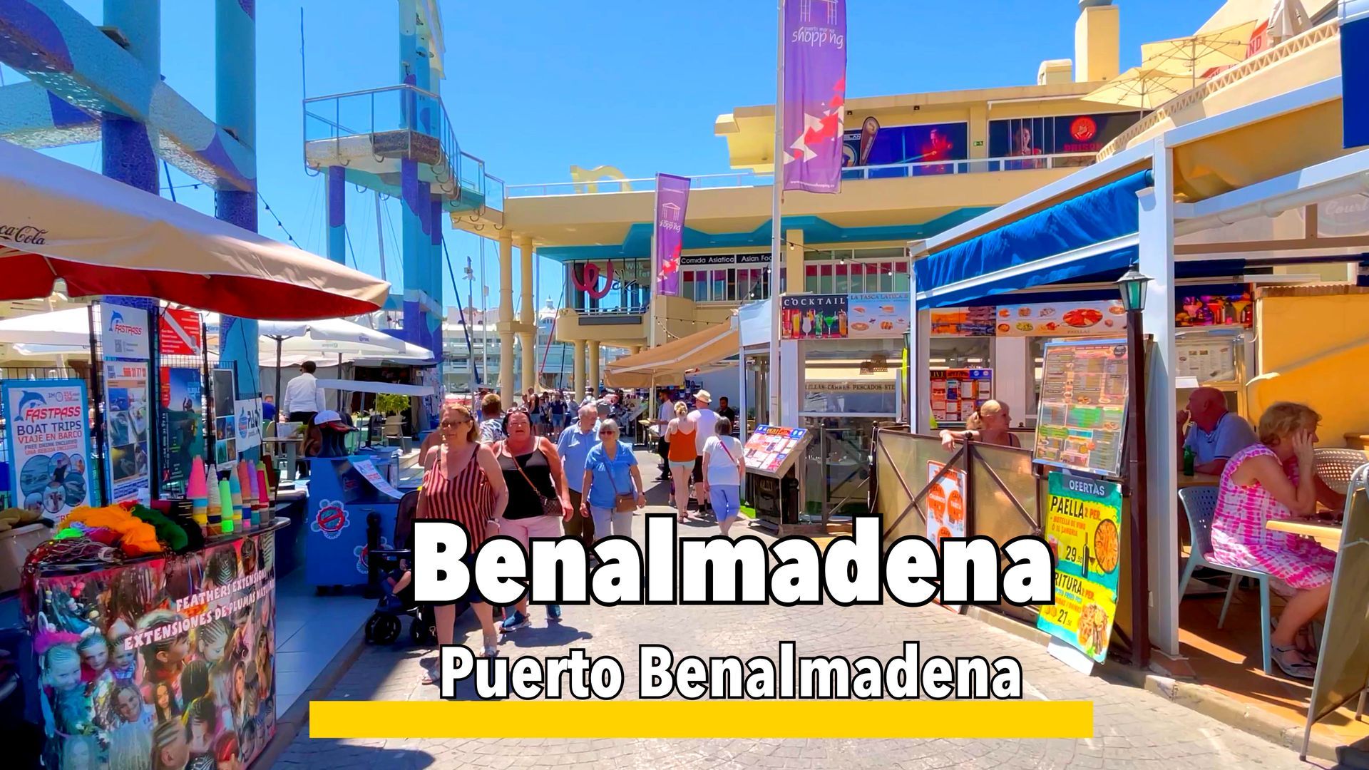 Puerto Benalmádena, a picturesque marina with luxury yachts, waterfront restaurants, and vibrant shops along the Costa del Sol