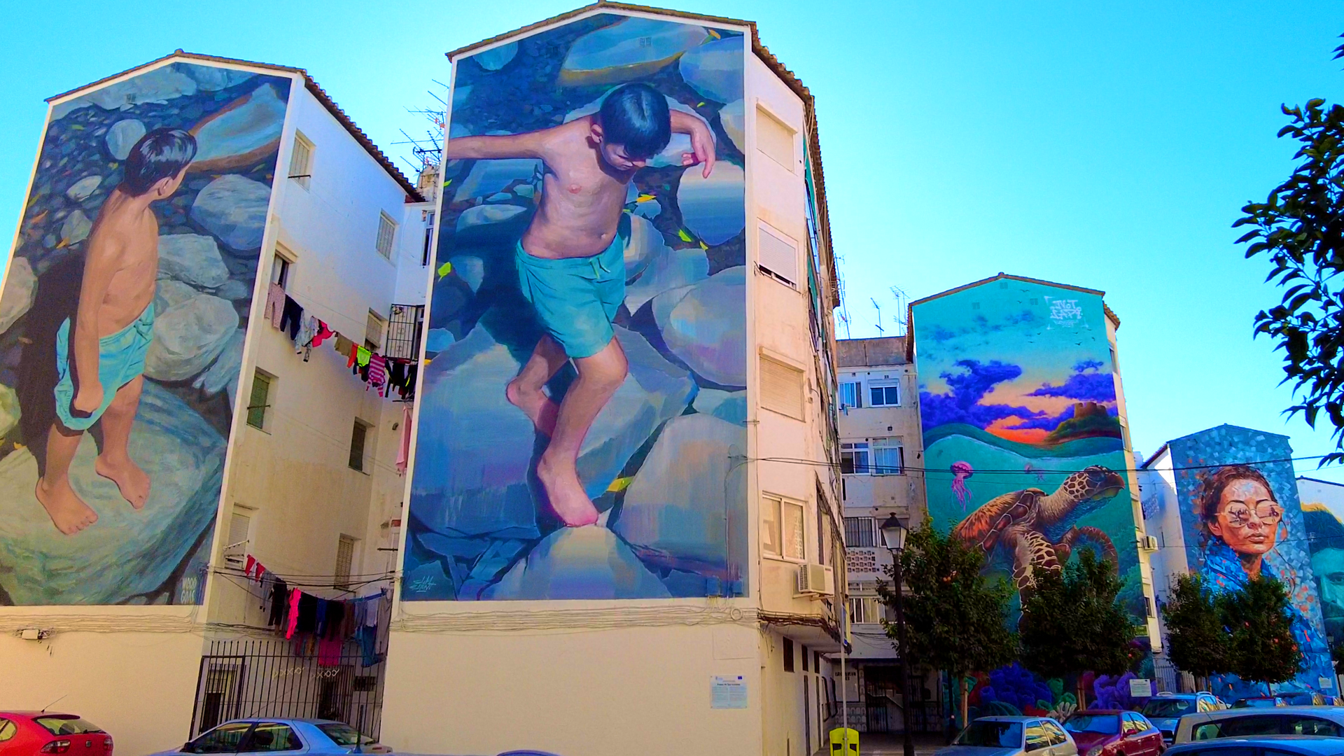Urban mural in Fuengirola street art area close to town centre