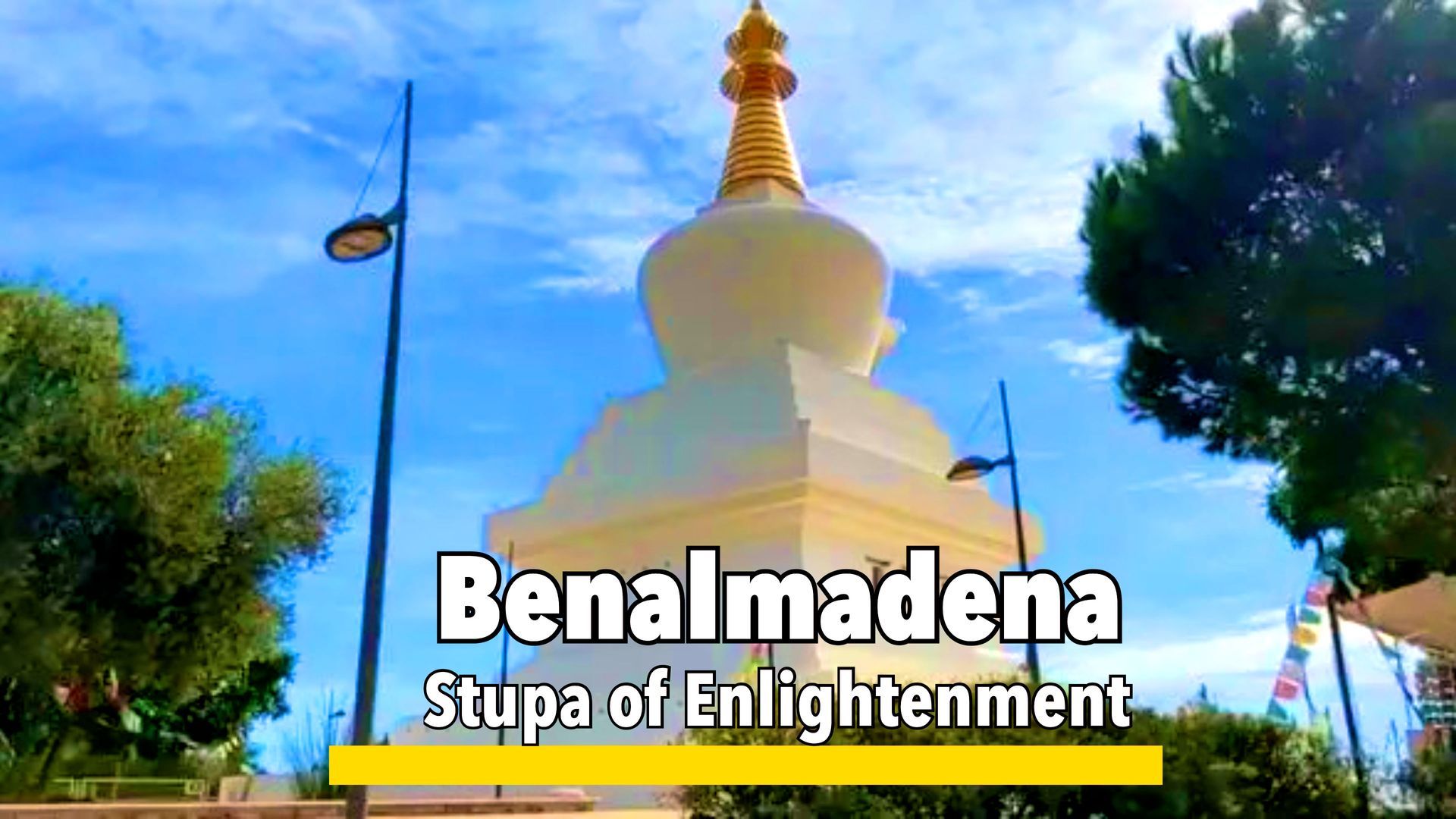 Stupa of Enlightenment in Benalmádena, a large white Buddhist stupa offering panoramic views and spiritual significance on the Costa del Sol