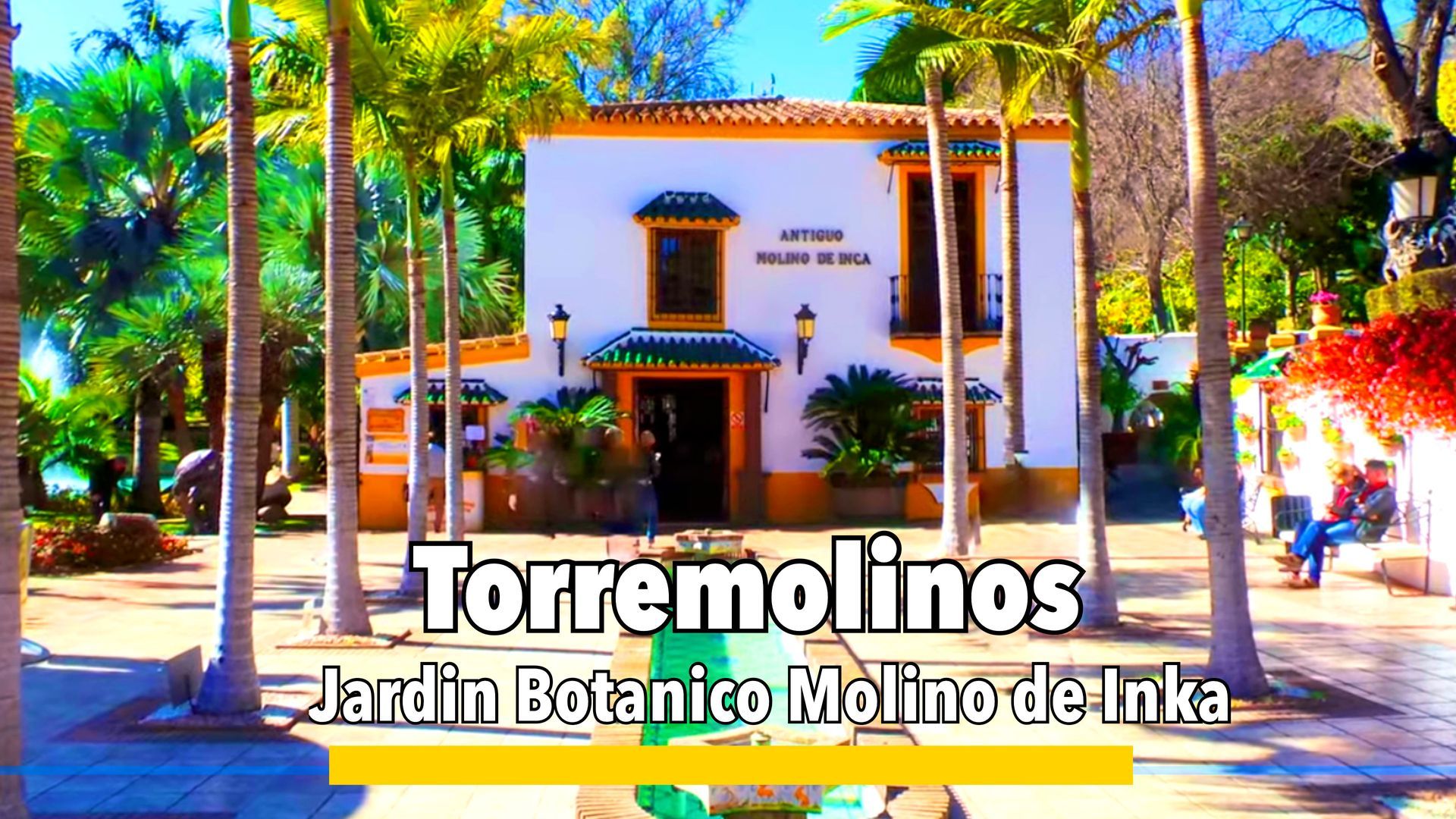 Botánico Molino de Inka in Torremolinos, a beautiful botanical garden with lush greenery, native plants, and a historic watermill