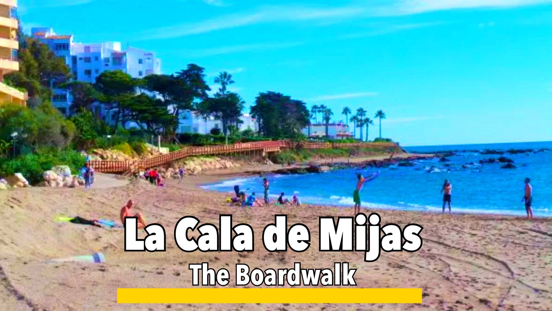 Boardwalk in La Cala de Mijas, a scenic coastal walkway with wooden pathways, sea views, and access to local beaches along the Costa del Sol