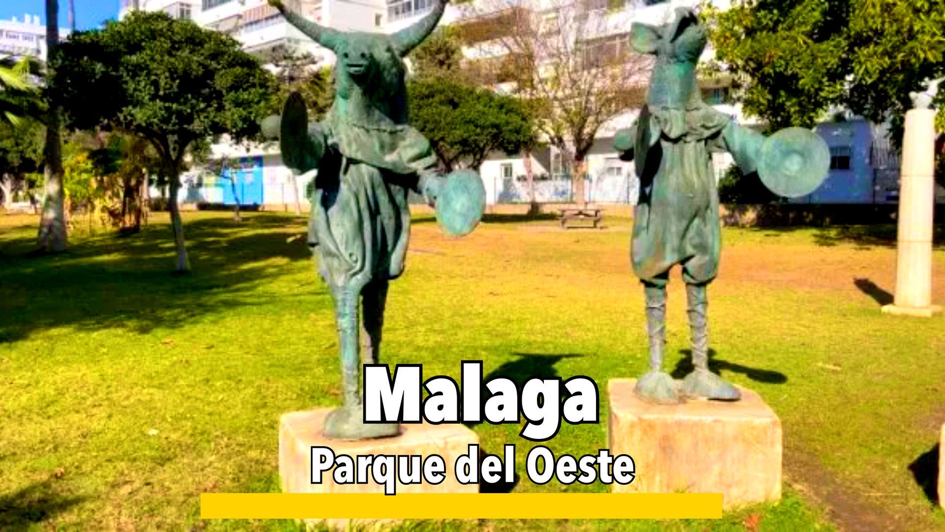 Parque del Oeste in Málaga, a family-friendly park with unique sculptures, ponds, and green spaces for relaxation and recreation