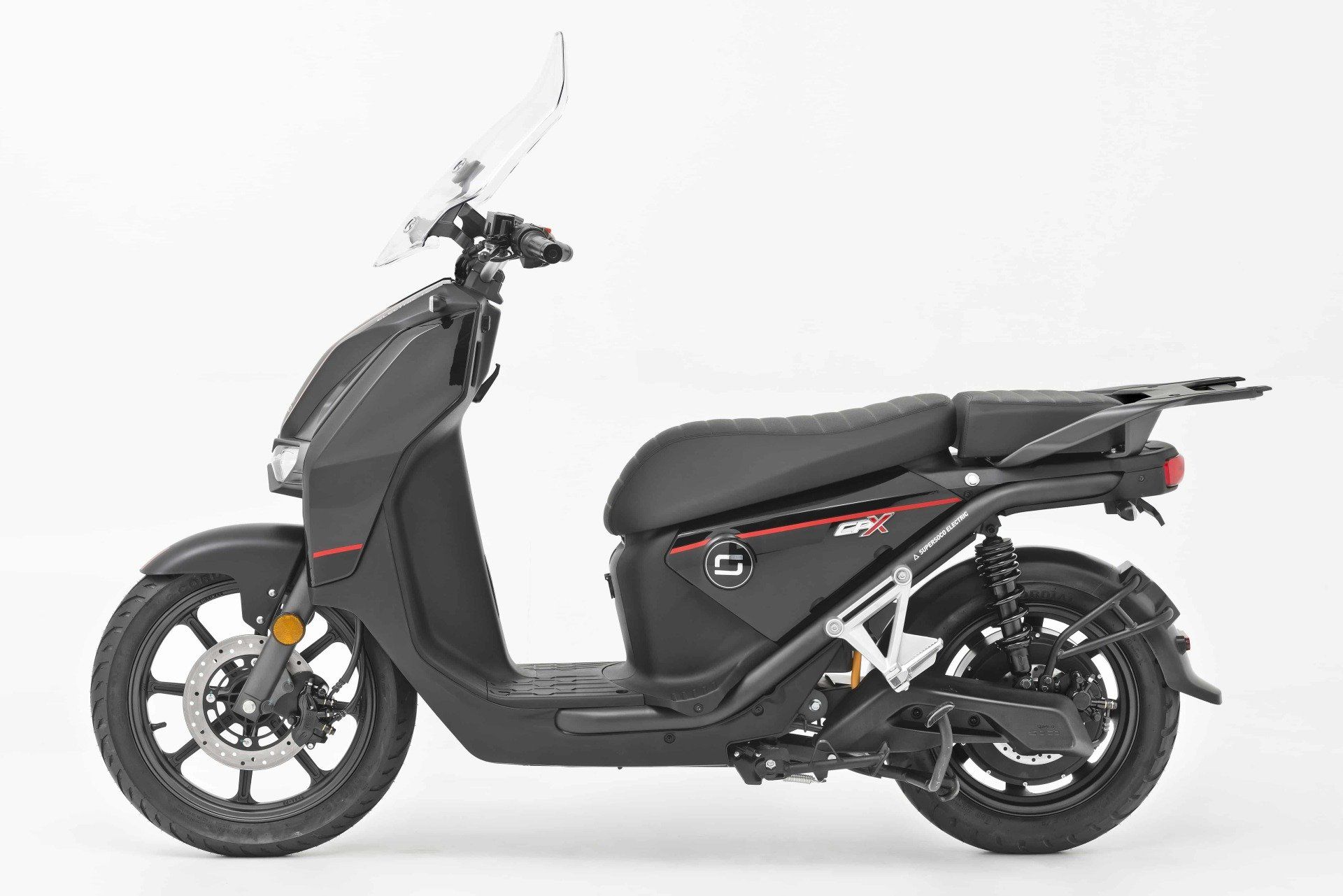 Elektroroller Super Soco CPX 45 km/h Elektroroller Super Soco CPX 45 km/h seitlich in schwarz-rot