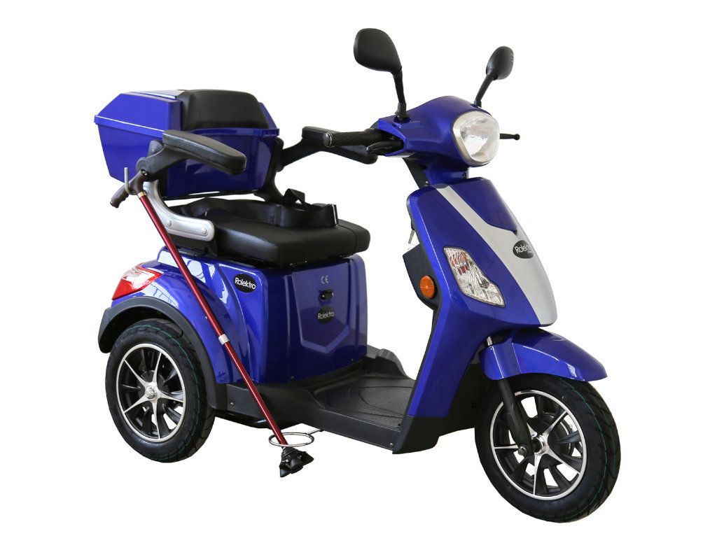 Elektro-Dreirad Seniorenmobil Rolektro E-Trike V.3 seitlich in blau