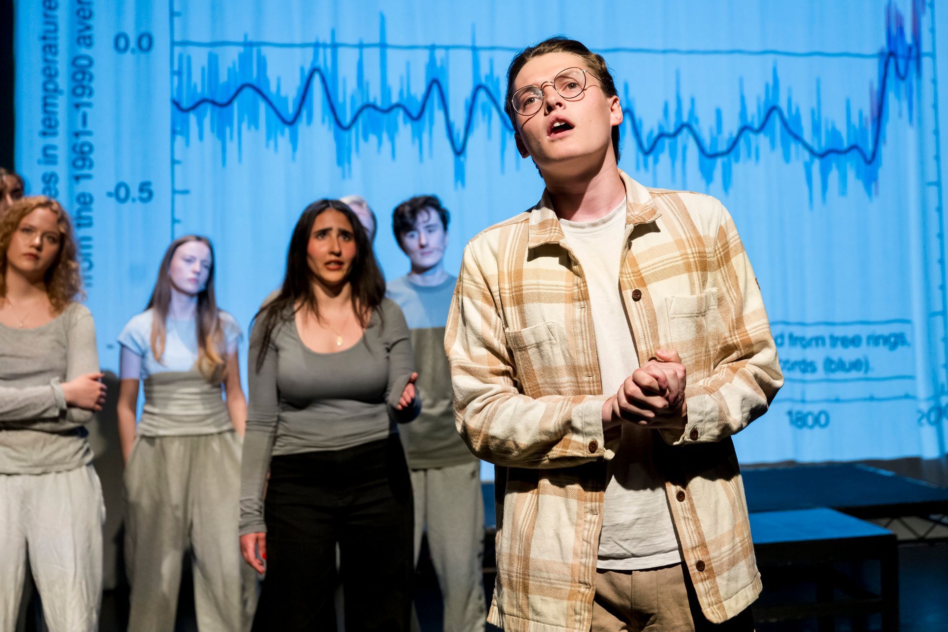 Photo by Robin Savage: GREENLAND by by Moira Buffini, Matt Charman, Penelope Skinner and Jack Thorne. ArtsEd CertHE Acting. Lyric Hammersmith Studio Theatre