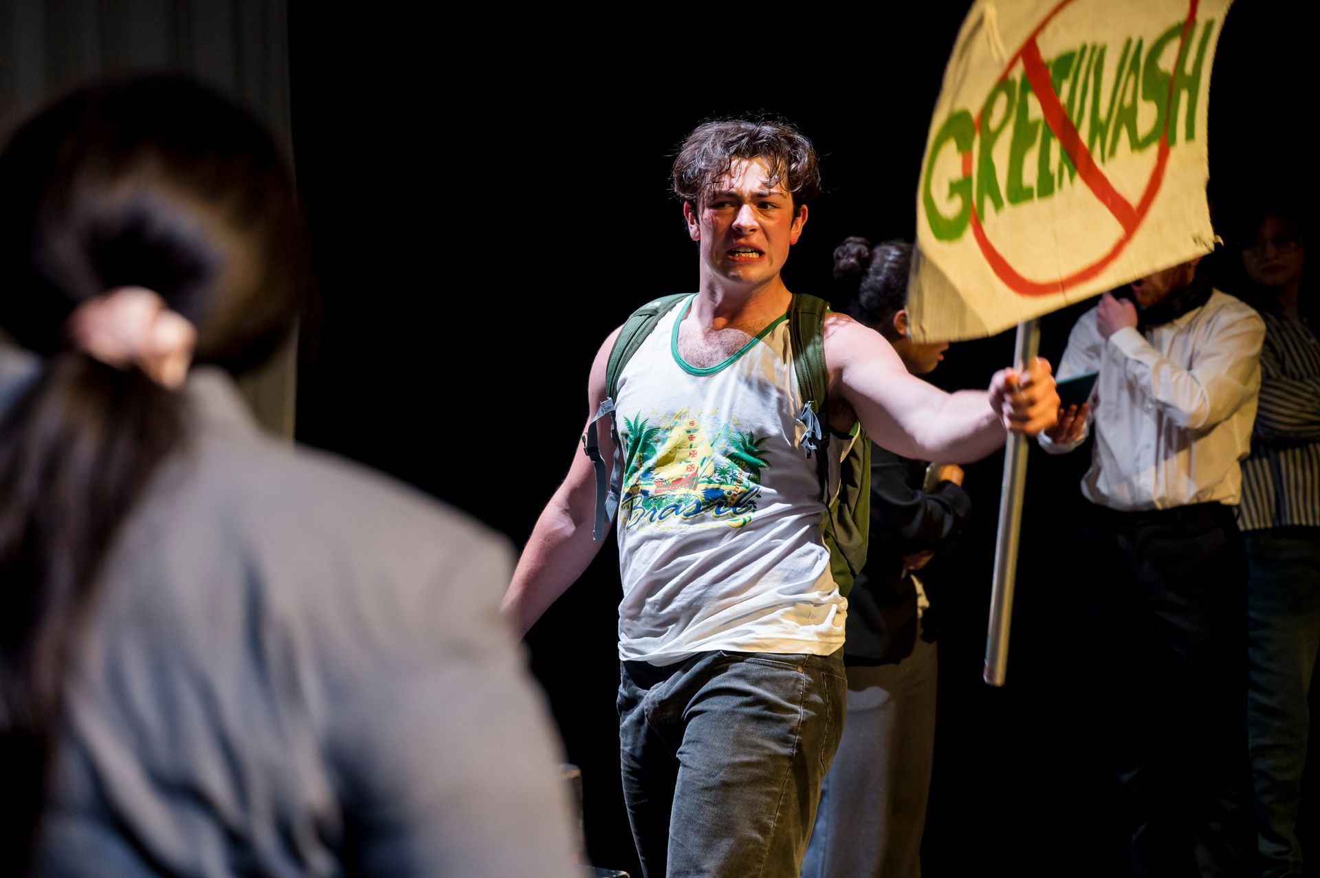 Photo by Robin Savage: GREENLAND by by Moira Buffini, Matt Charman, Penelope Skinner and Jack Thorne. ArtsEd CertHE Acting. Lyric Hammersmith Studio Theatre