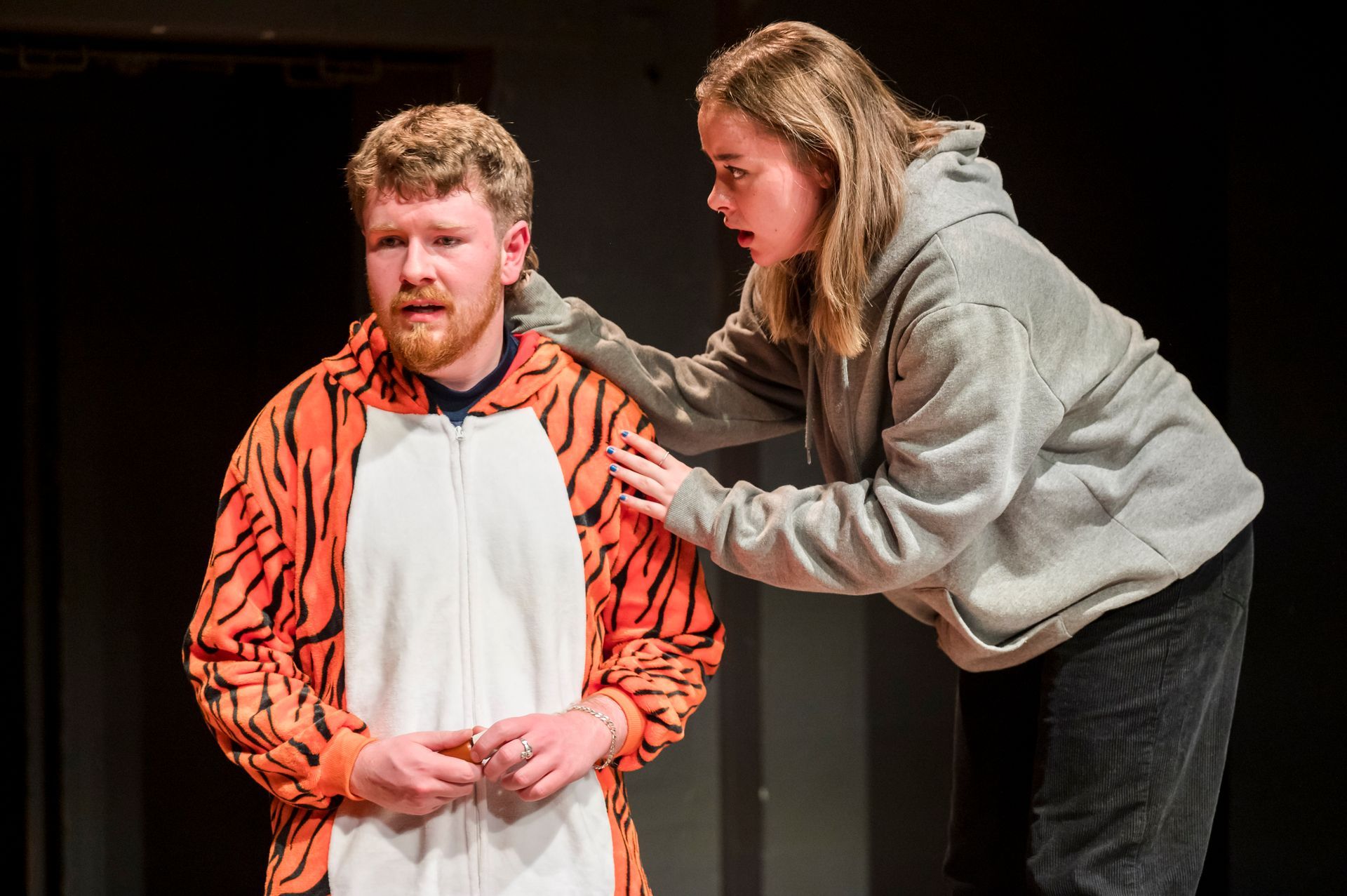 Photo by Robin Savage: The Suicide - A Comedy by Suhayla El-Bushra after Erdman. ArtsEd CertHE Acting. Lyric Hammersmith Studio Theatre