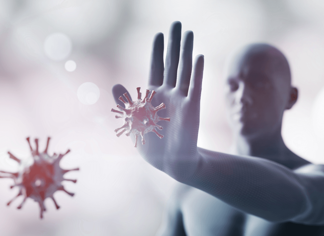 human stopping covid virus