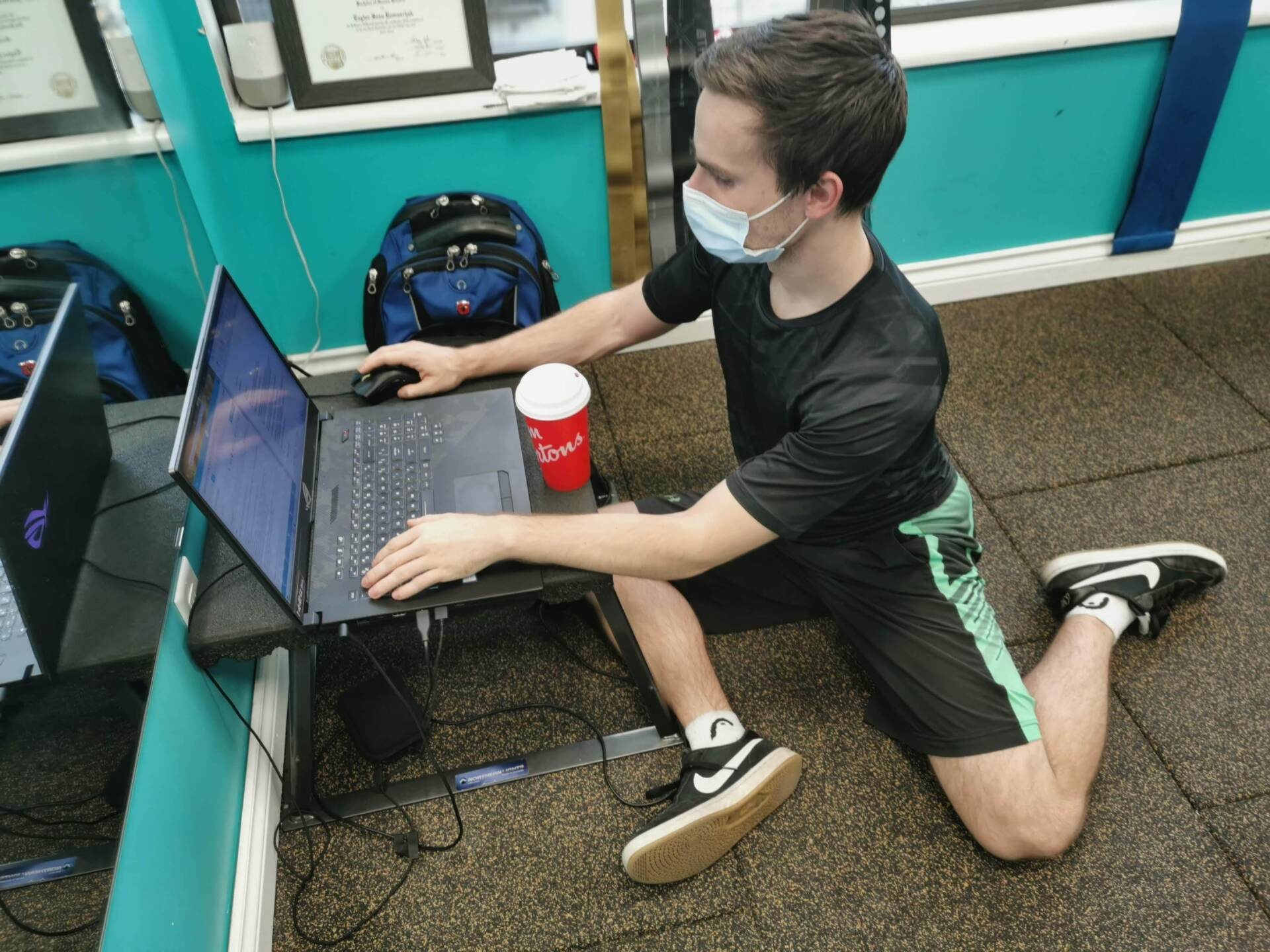 Man Computer Work Stretch