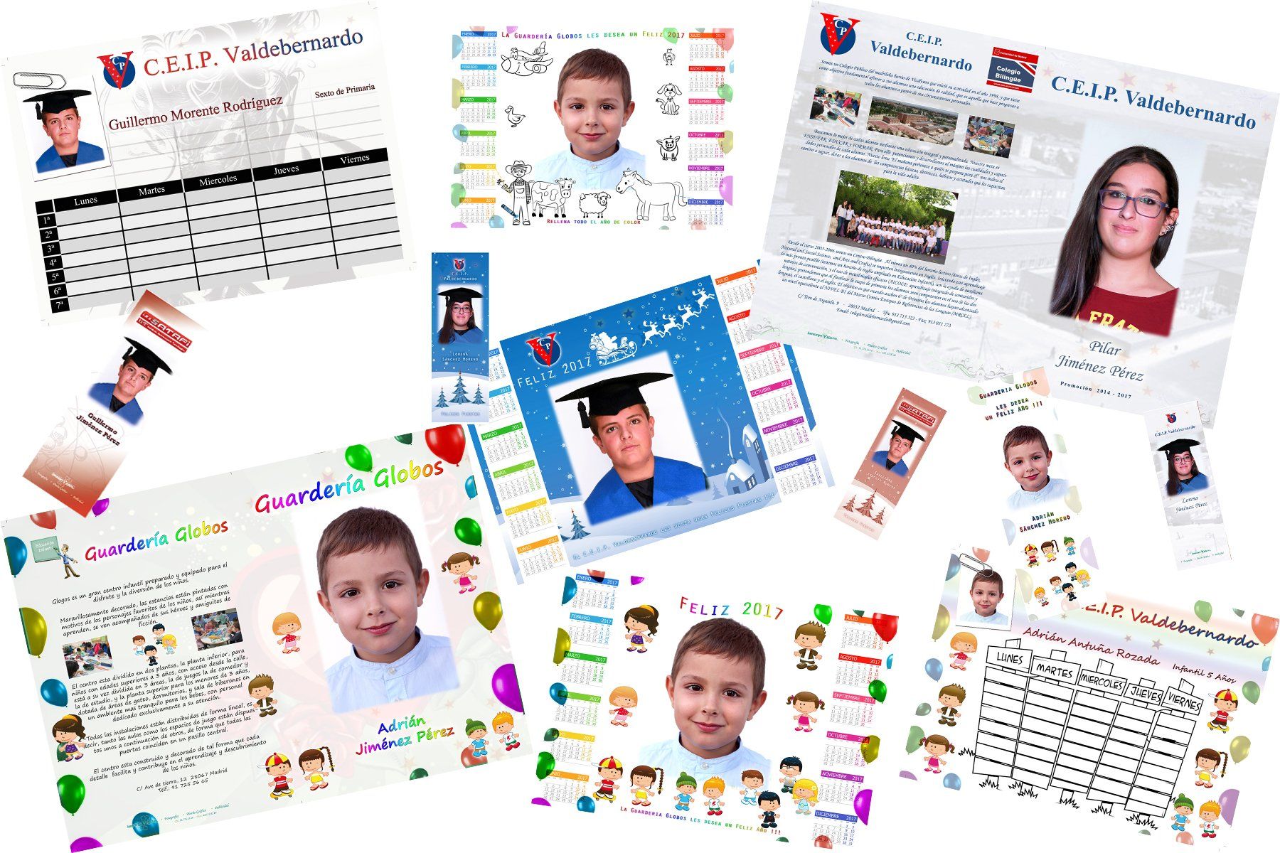 Galeria de carpetas, horarios, calendarios personalizados.