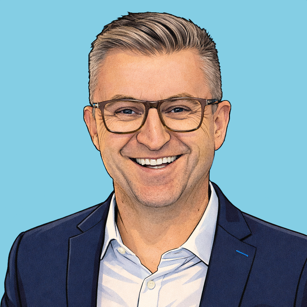 Porträt im Comic-Stil von Thomas Groher.