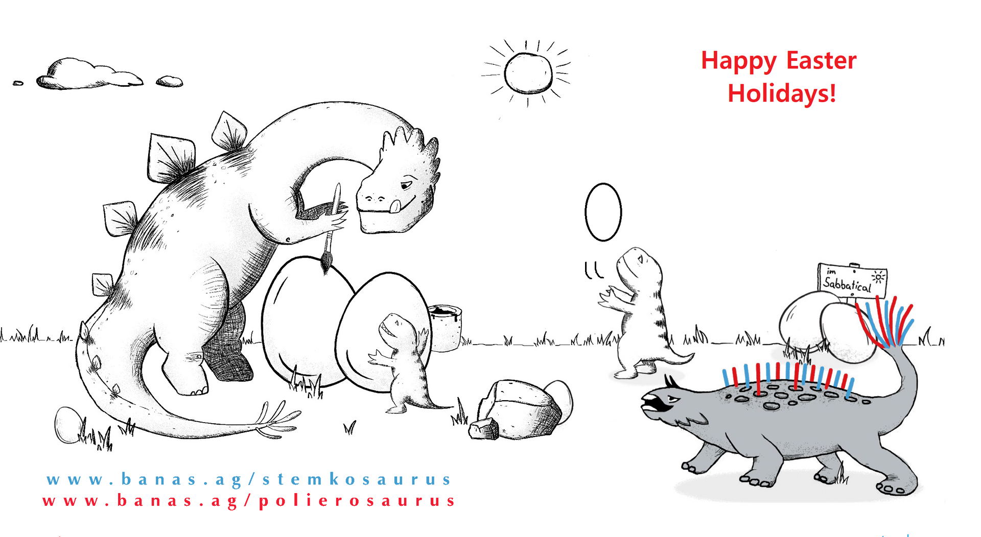 Polierosaurus Rex und Stemkosaurus wünschen schöne, erholsame Osternfeiertage! Polierosaurus Rex und Stemkosaurus wünschen schöne, erholsame Osternfeiertage!