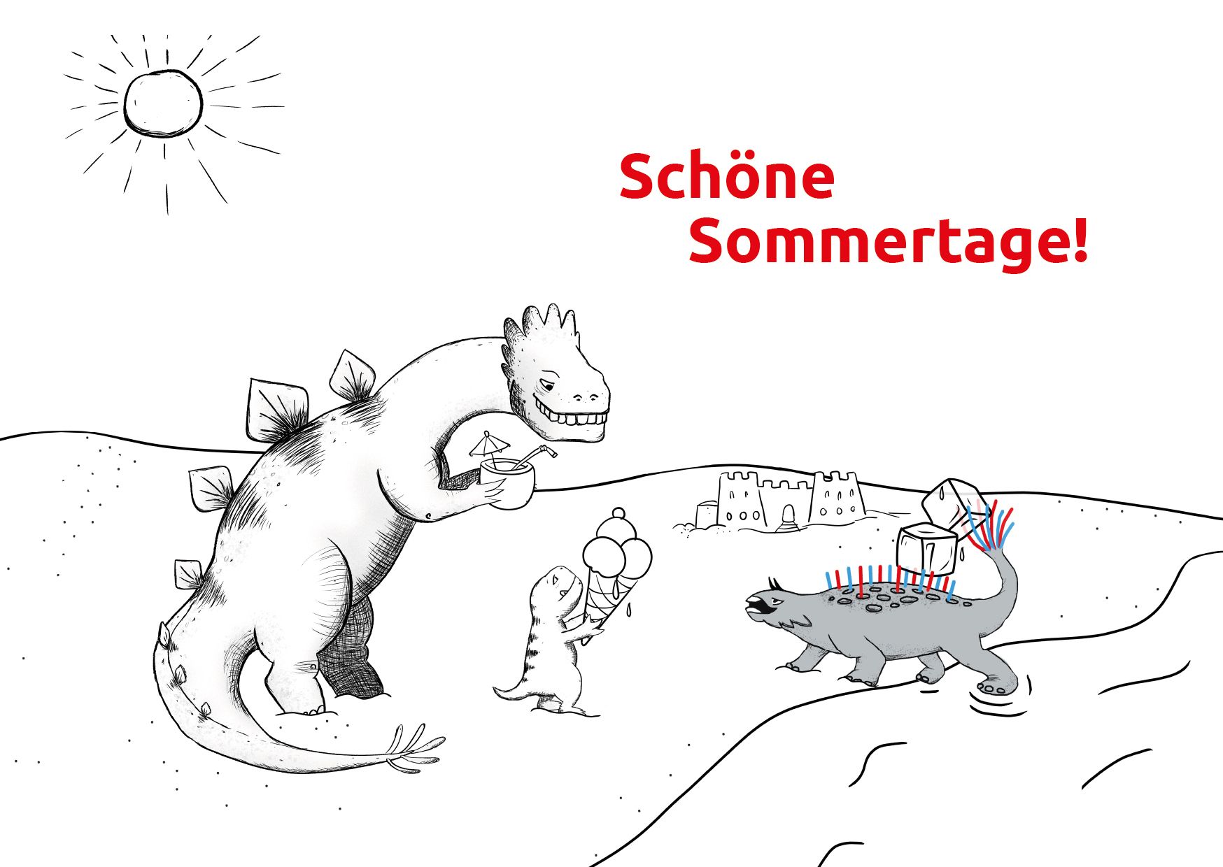 Polierosaurus Rex, Polierosaurus Rex Junior und Stemkosaurus wünschen schöne Sonnentage. Polierosaurus Rex und Stemkosaurus wünschen schöne, erholsame Osternfeiertage!