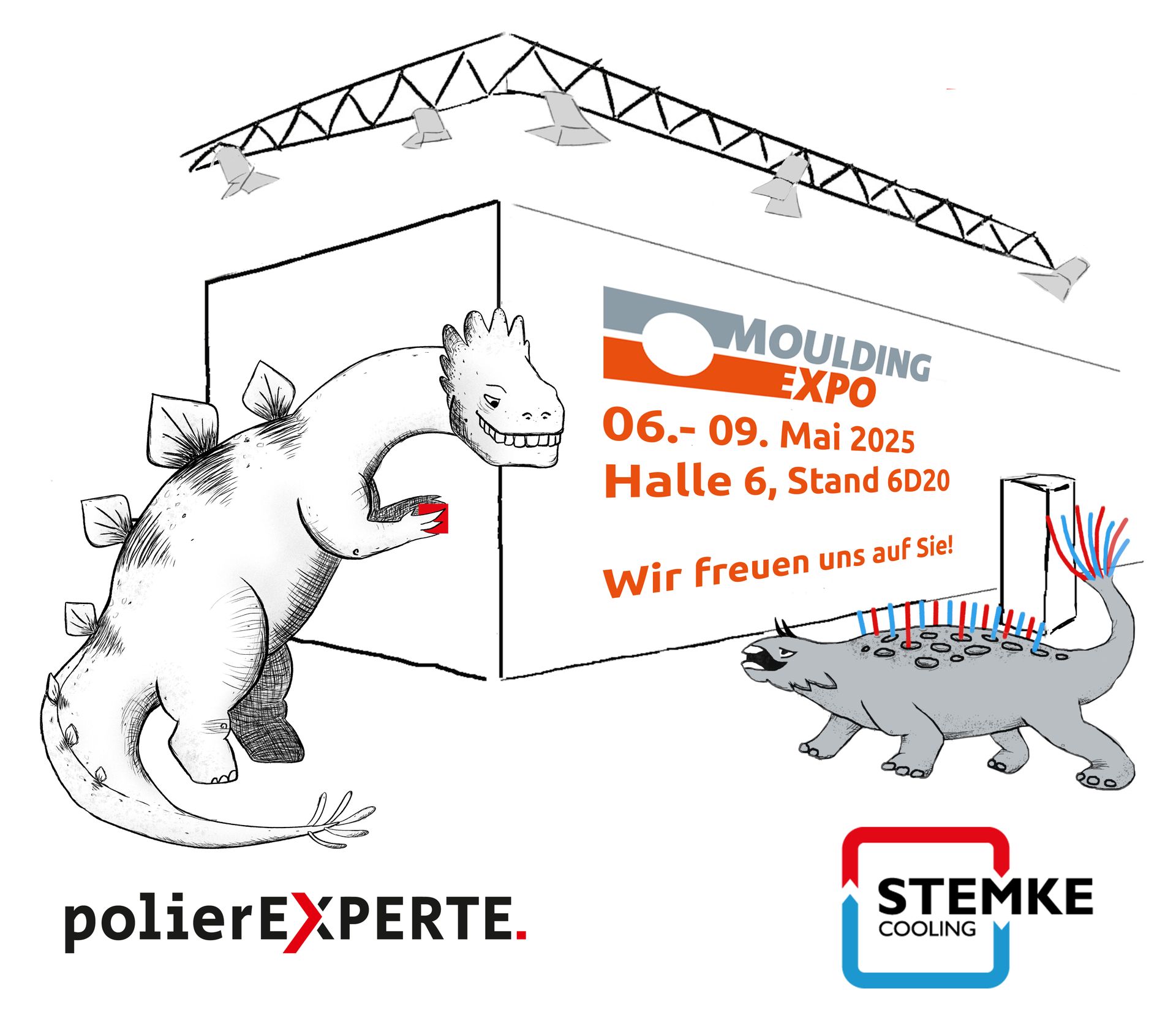 Polierosaurus Rex und Stemkosaurus auf Molding Expo