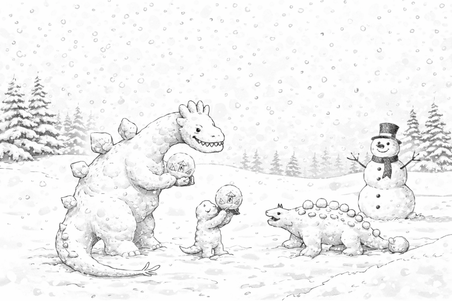 Polierosaurus Rex und Stemkosaurus. - Es ist Winter