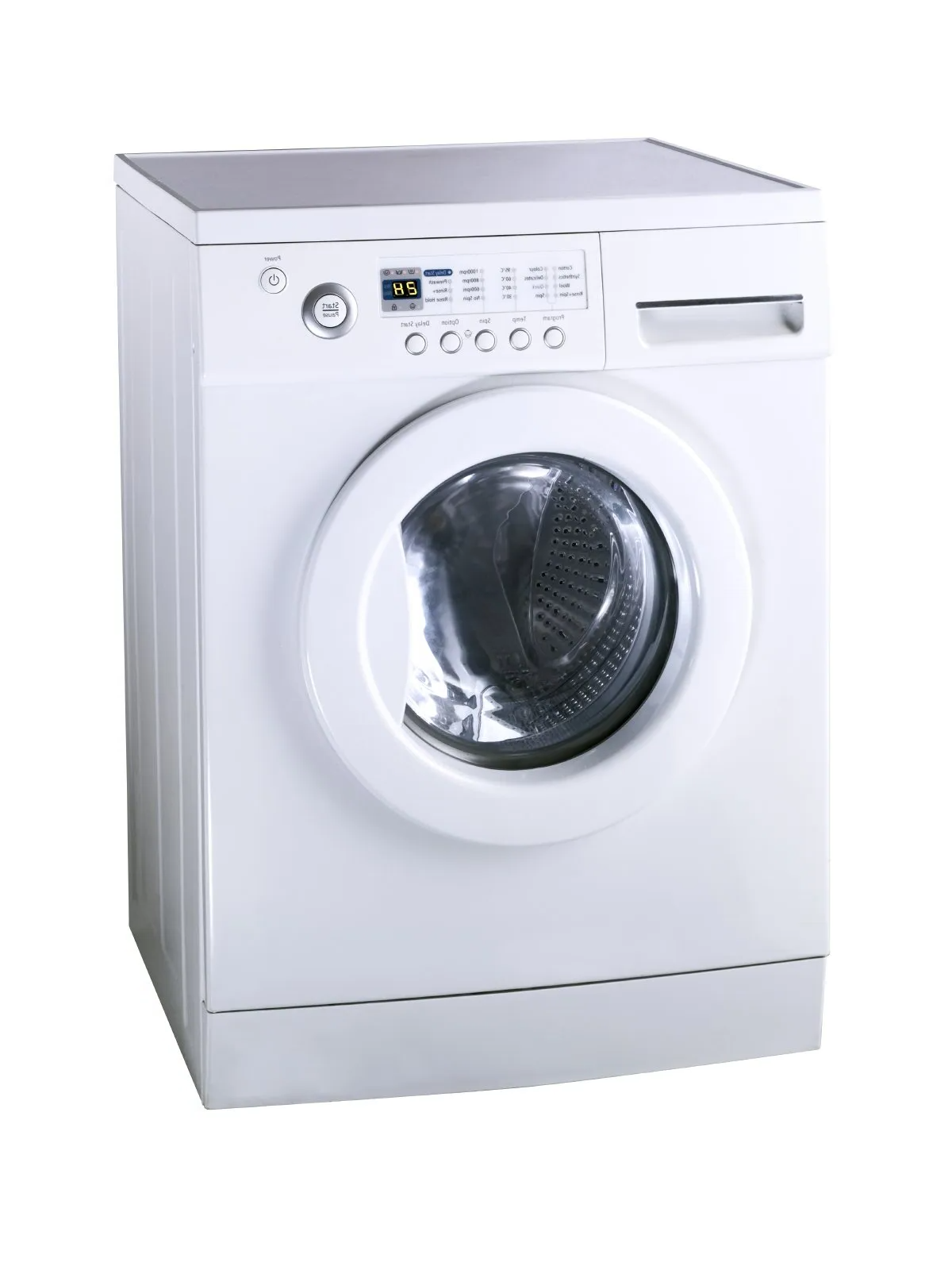 Moderne Waschmaschine in Weiß – Reparaturservice für Haushaltsgeräte.