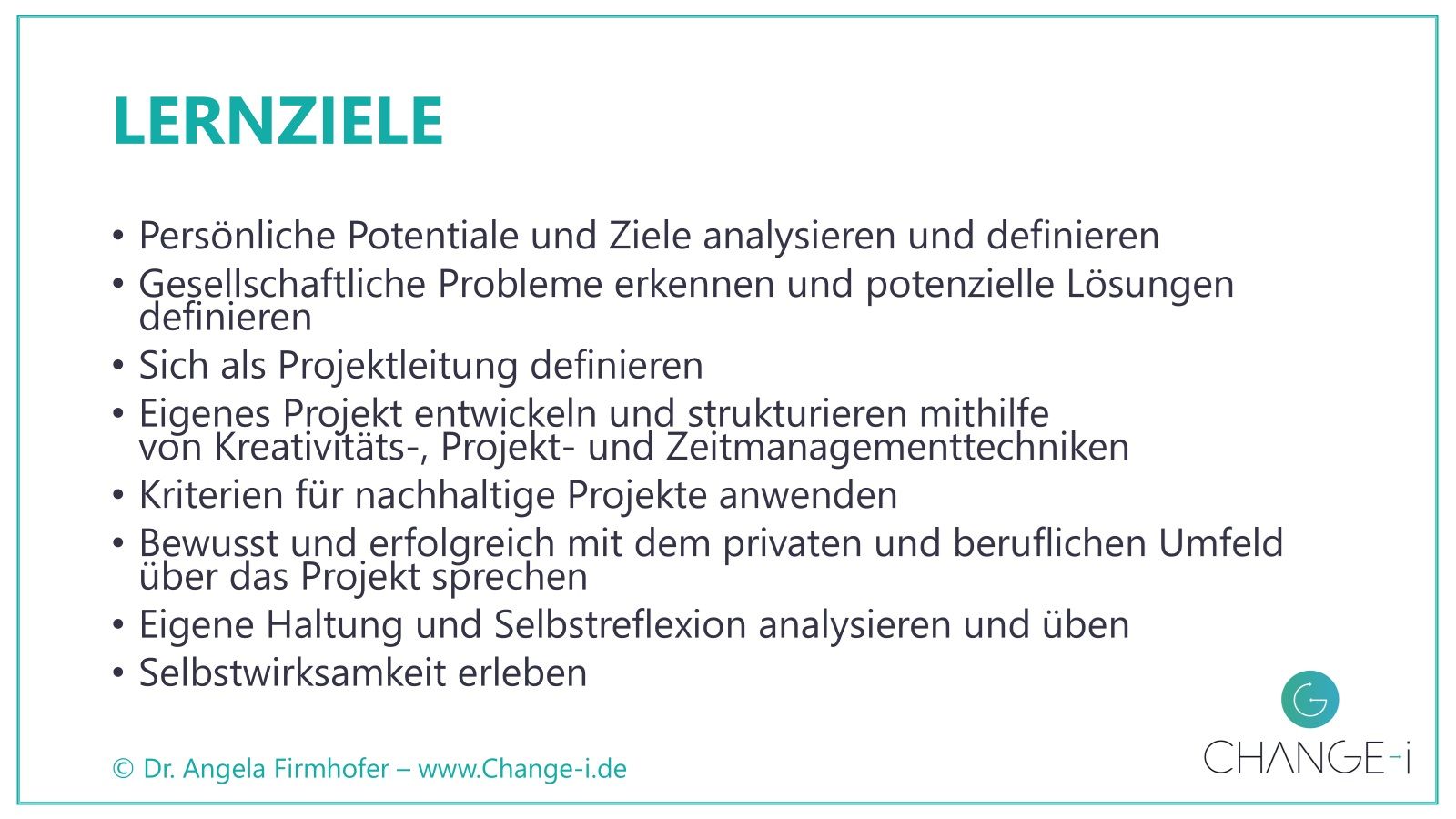 Lernziele Onlinekurs Nachhaltigkeit