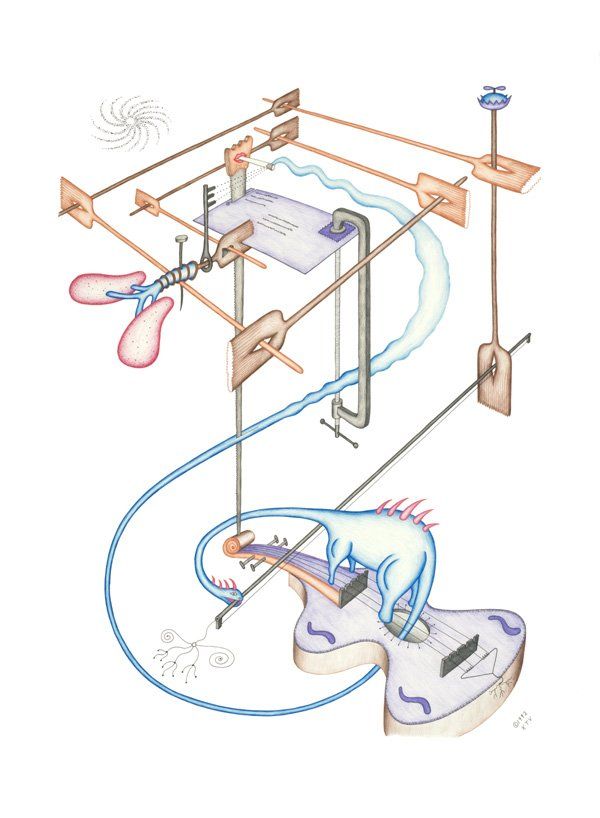 Spiralling Brooms With Musical Lizard Spiralling Brooms With Musical Lizard