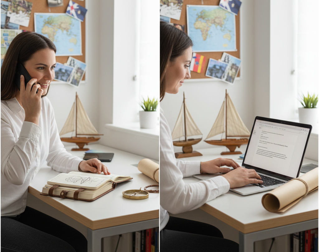 KI-generiertes Foto einer Yachtcharter Beraterin