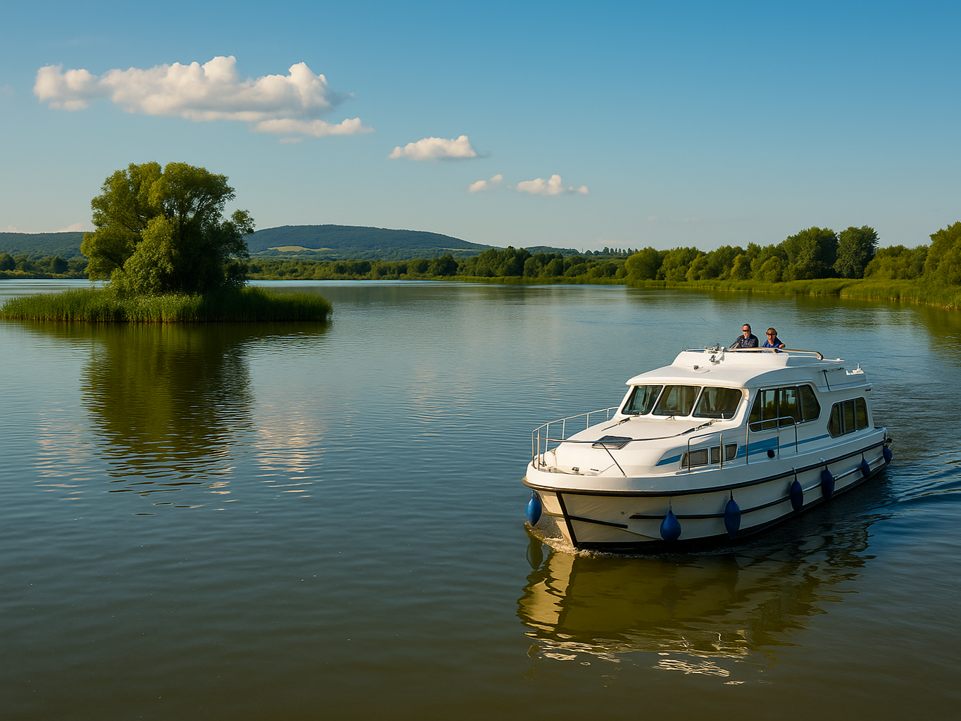 Hausbootrouten in Ungarn, Blick auf den Fluss Theiß