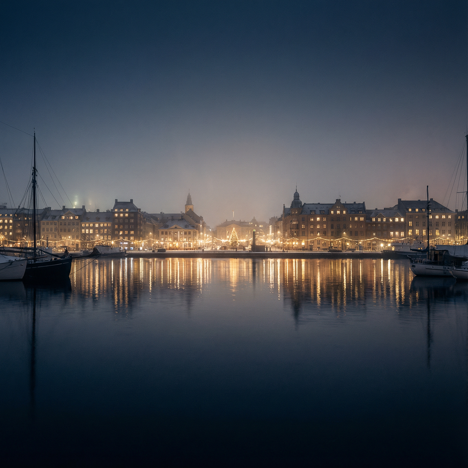 KI-generiertes Foto eines Hafens im Winter