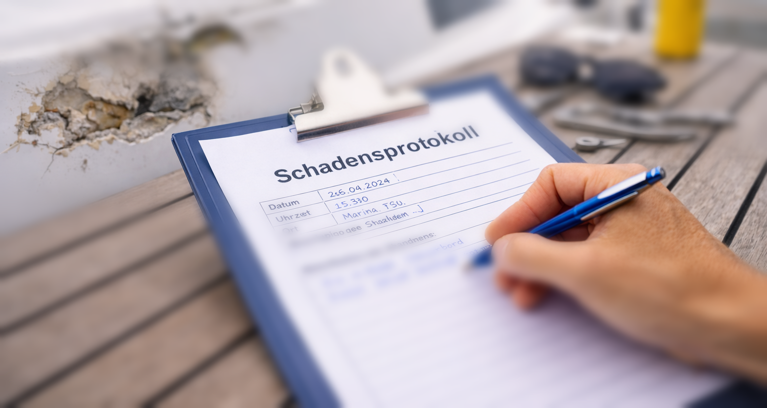 KI-genetiertes Foto eines Schadenprotokolls