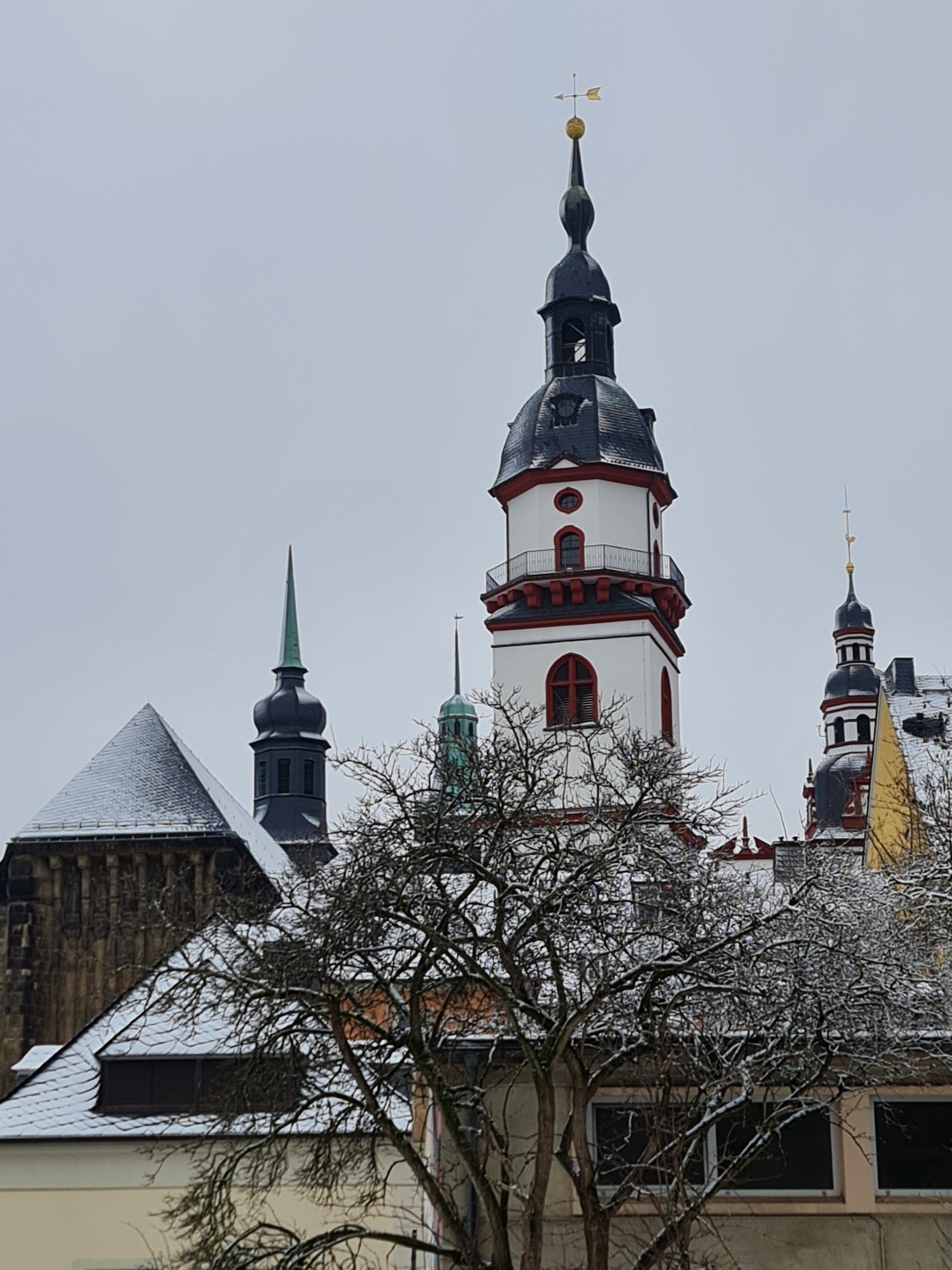 Rathaus mit Türmen von Chemnitz in Sachsen