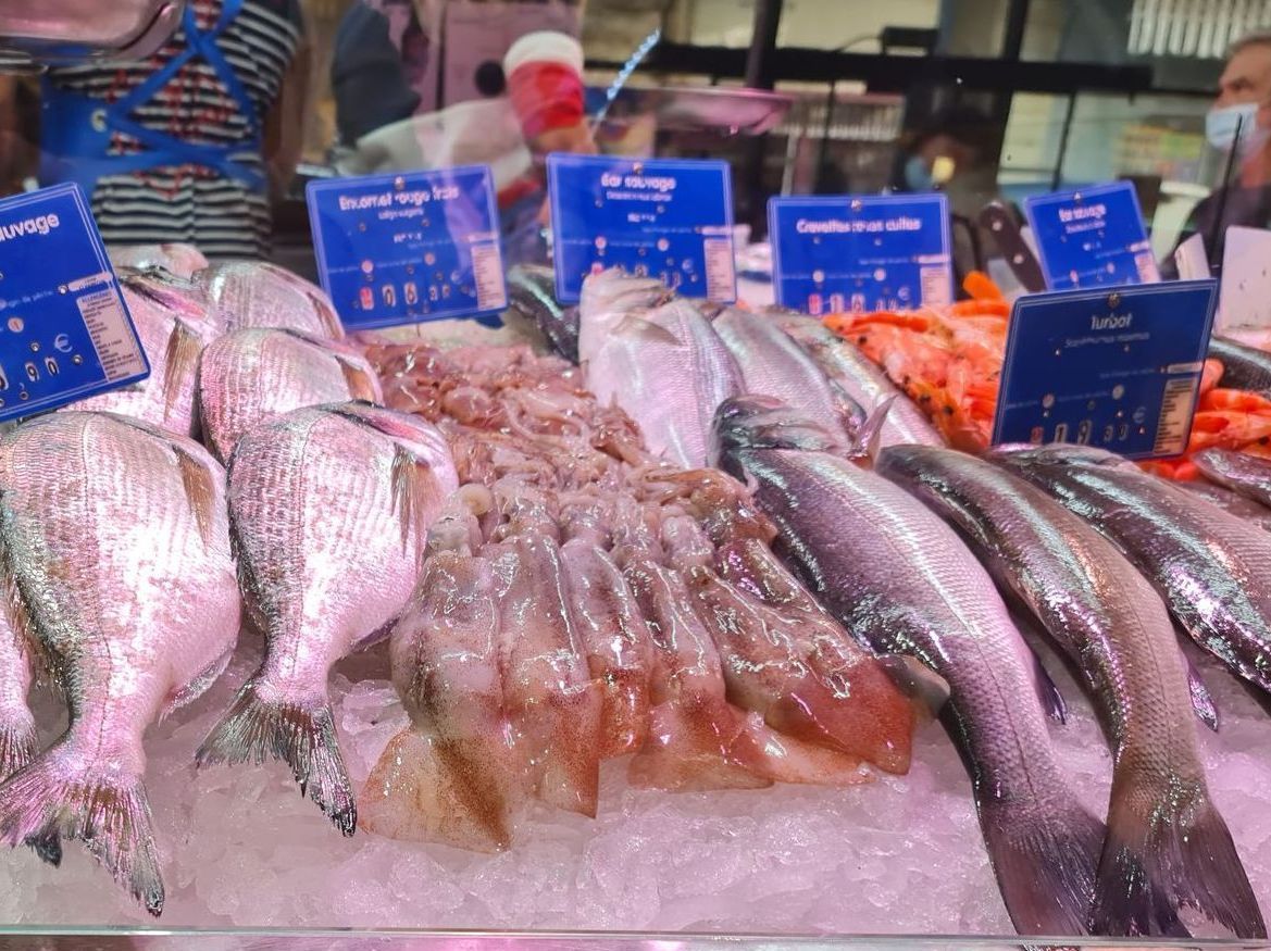 Fische in einer Markthalle