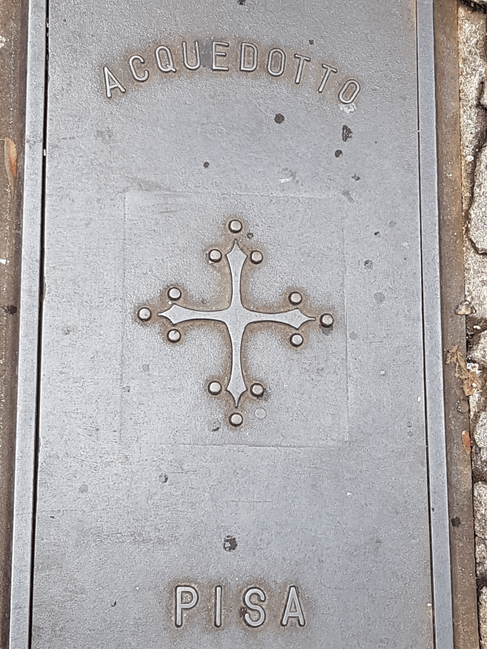 Pisa Hinweis auf das Aquädukt der Stadt