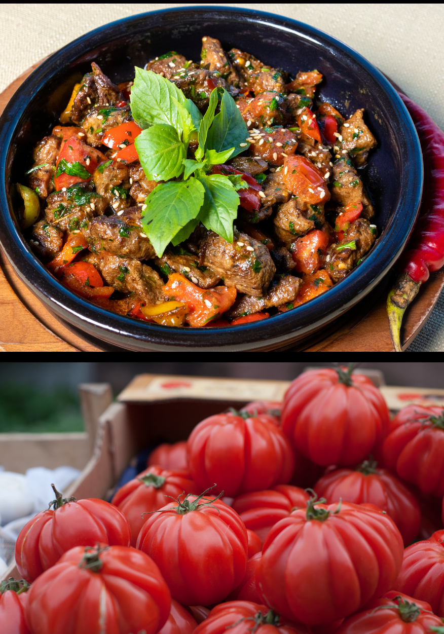 frische Tomaten und gutes Fleisch, mediterrane Gewürze - das ist Stufatu Corse. Photo by: Viola Einert-Krug Stufatu corse, Fleischgericht-Tomaten-Spezialität- Korsika