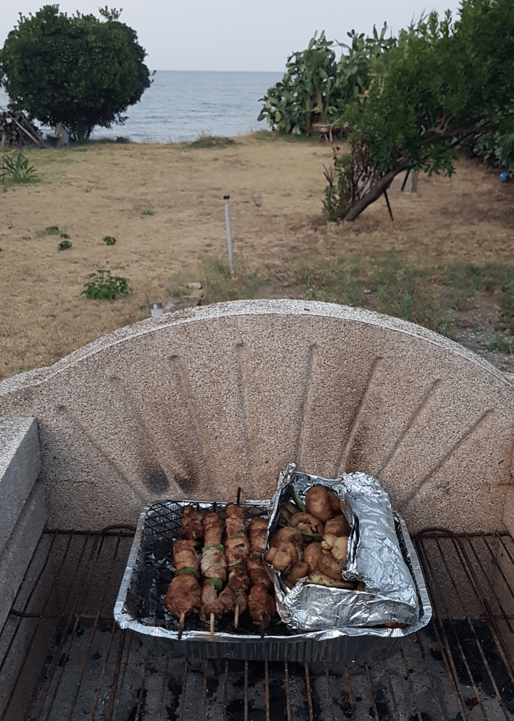 Grillen im Garten mit Meerblick