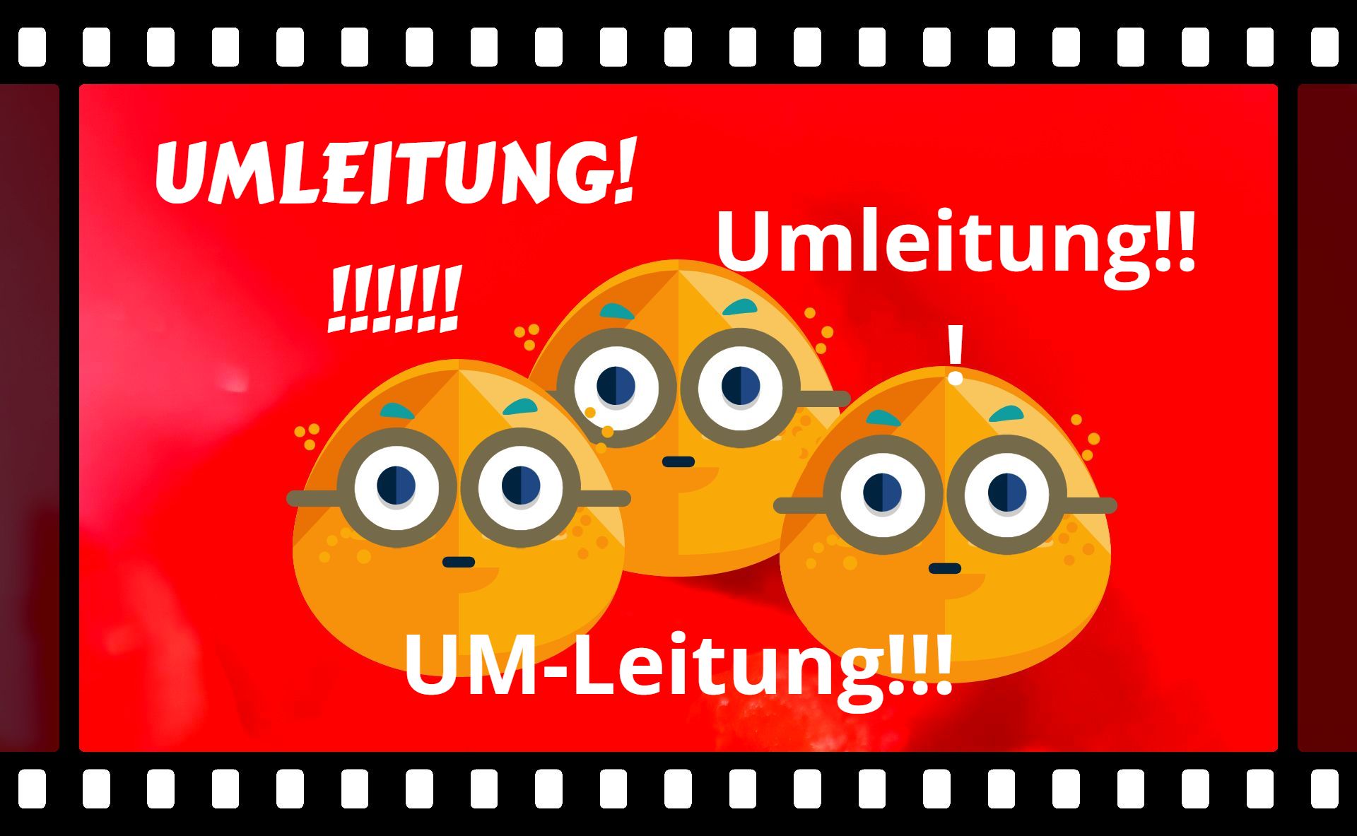 rotes Bild mit 3 Emojis die erstaunt schauen