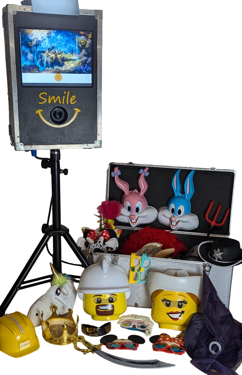 Mottobox 'Weihnachten' auf Tisch-Set Unsere Fotobox Smile als Kids-Box speziell für Kinder-Events wie Geburtstag, Einschulung,...
