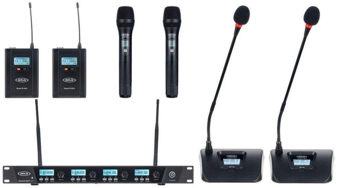 Sirus Quad R 832 - Konferenzsystem Sirus Quad R 823
4-Kanal UHF Wireless-System