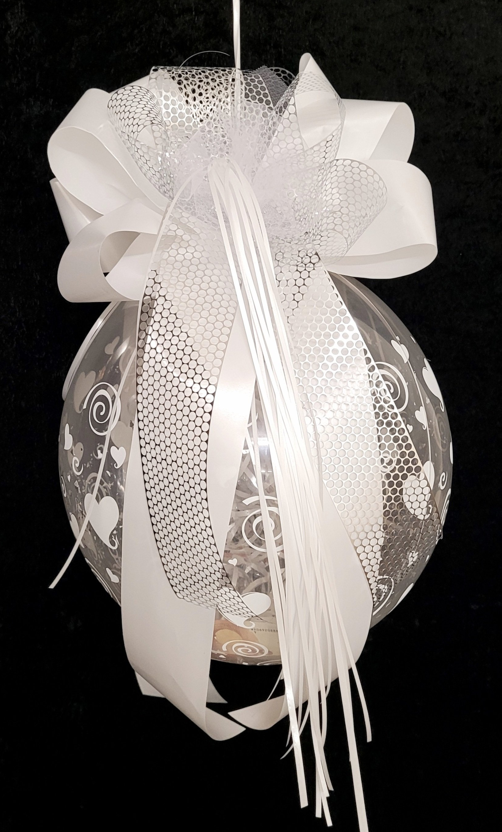 Geschenkballon mit Schleifen, Geldballon mit Schleifen