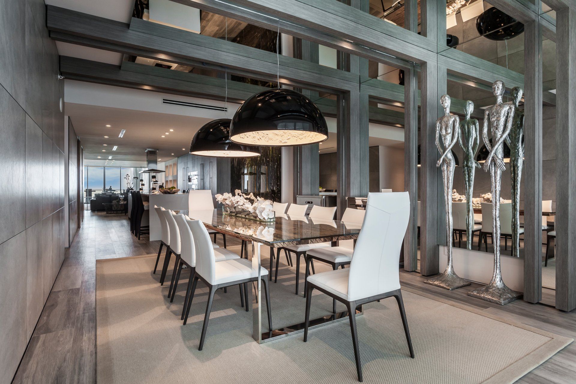 Organic contemporary and minimalist dining room finished in wood with a rustic look. Organic contemporary and minimalist dining room finished in wood with a rustic look. Natural finishes, house design, wood and cement finish, Contemporary fire place