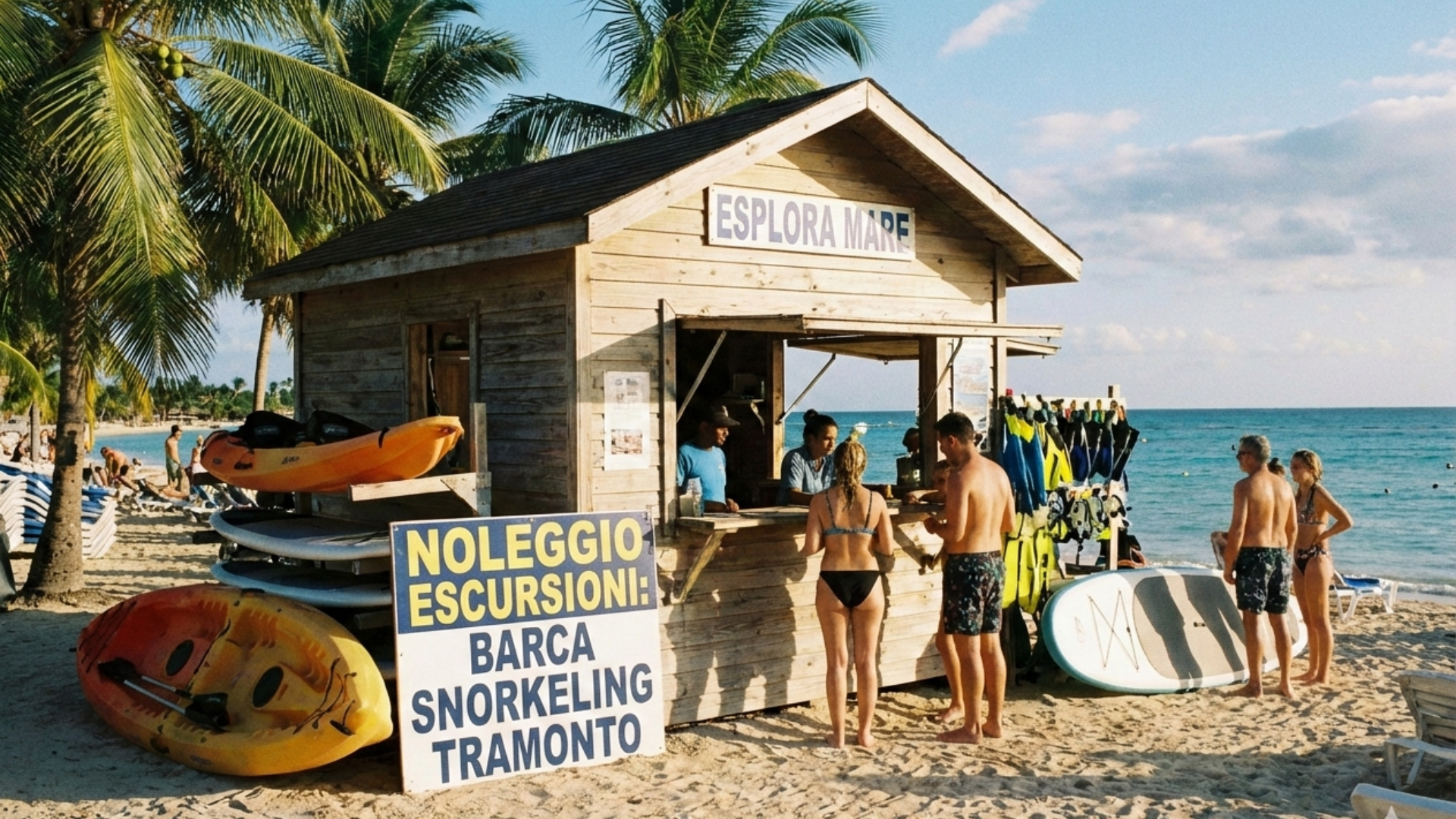 chiosco per noleggio e escursioni in spiaggia