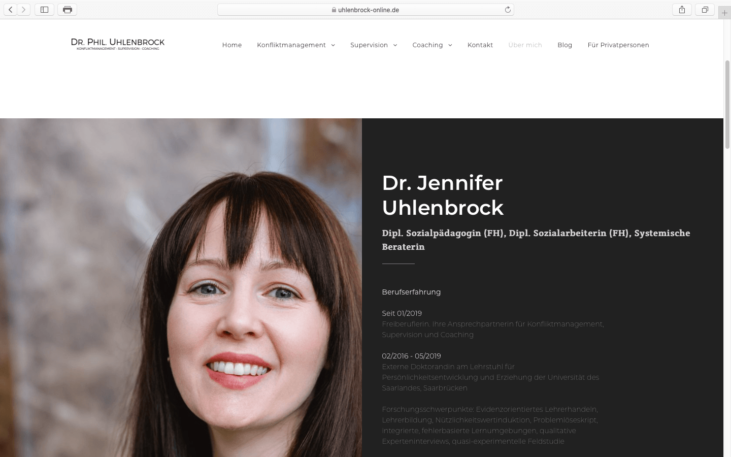 Startseite Homepage Dr. Jennifer Uhlenbrock
