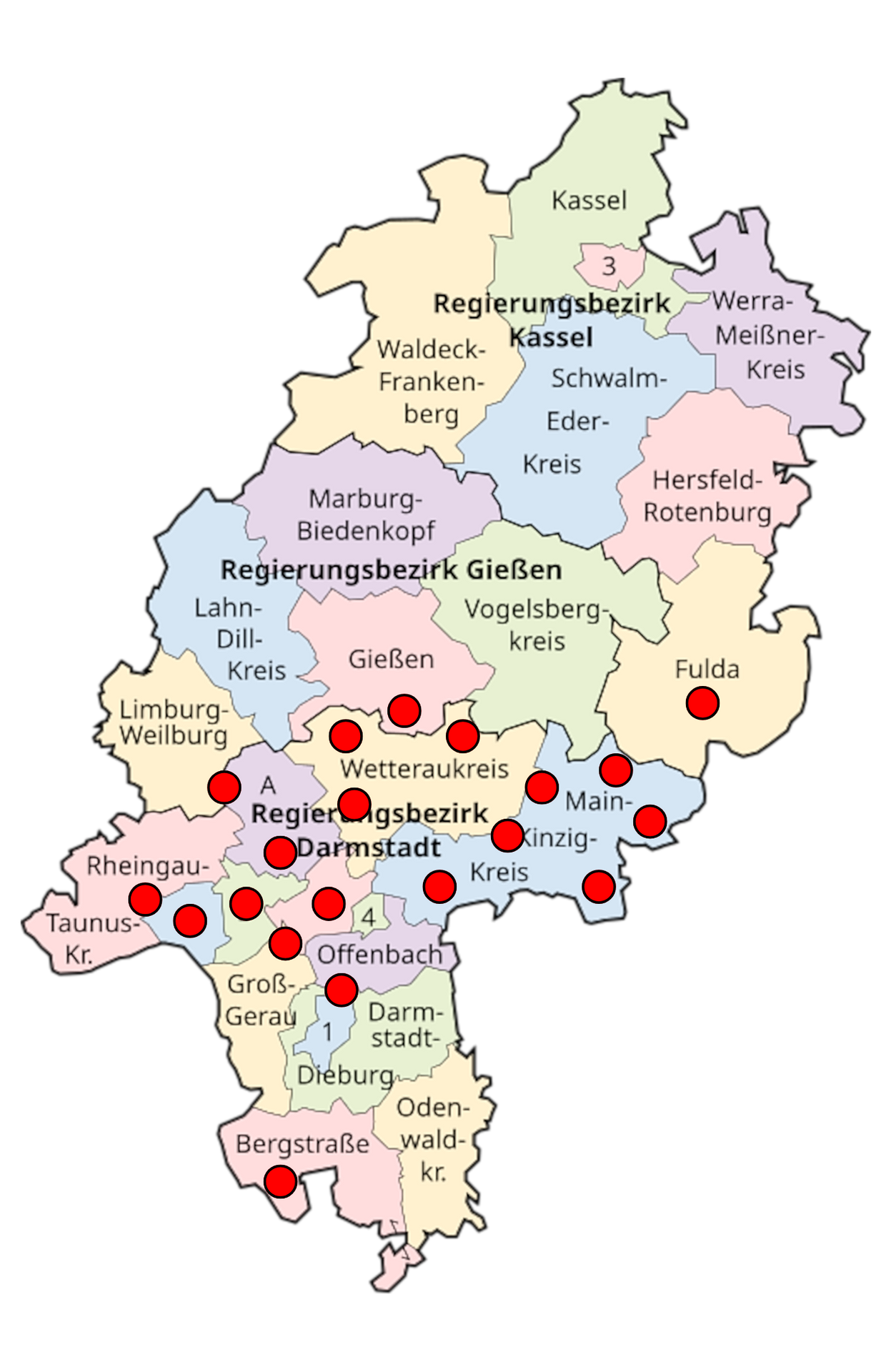 Unsere Einsatzorte in Hessen und Umgebung.