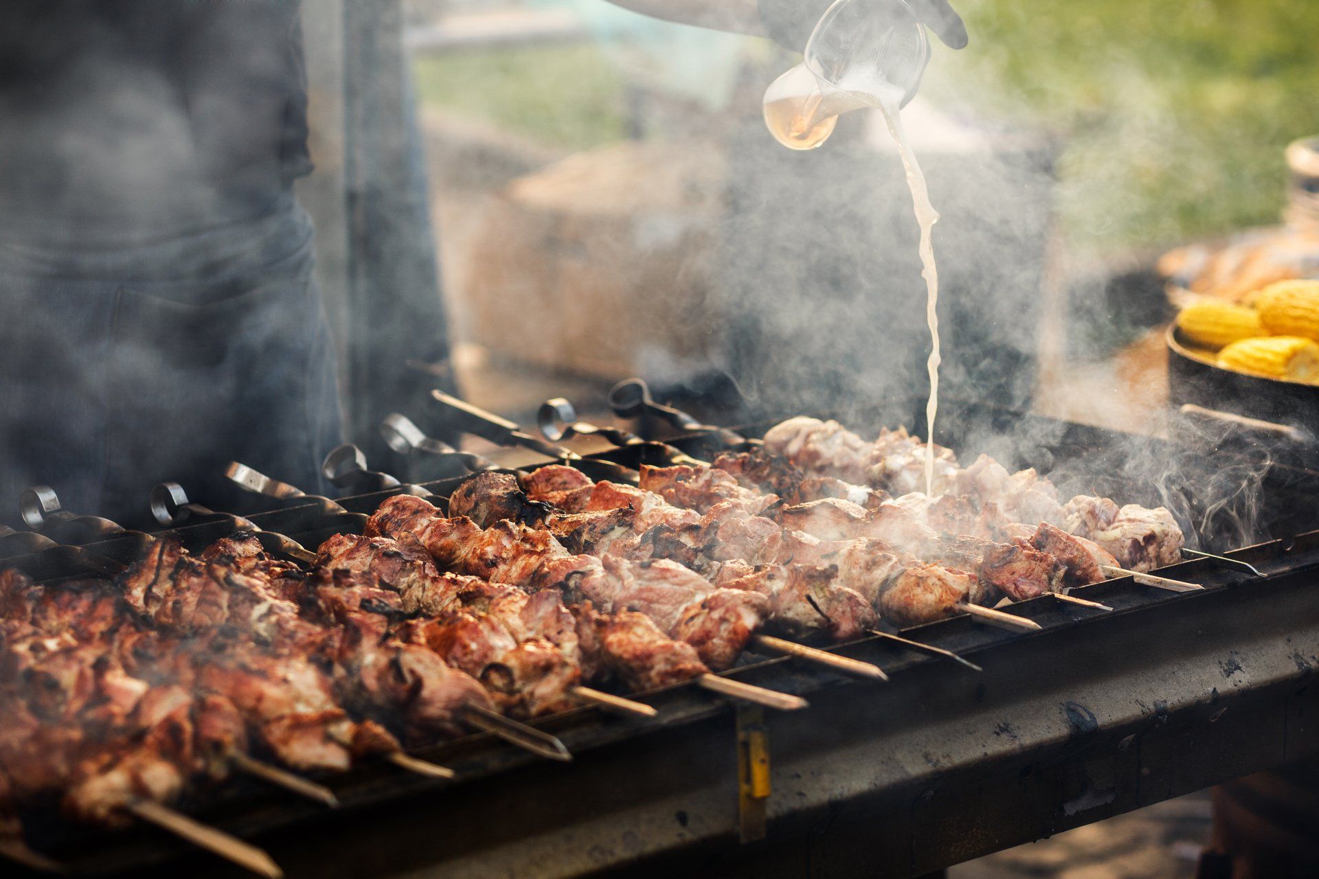 kebabs on a barbecue