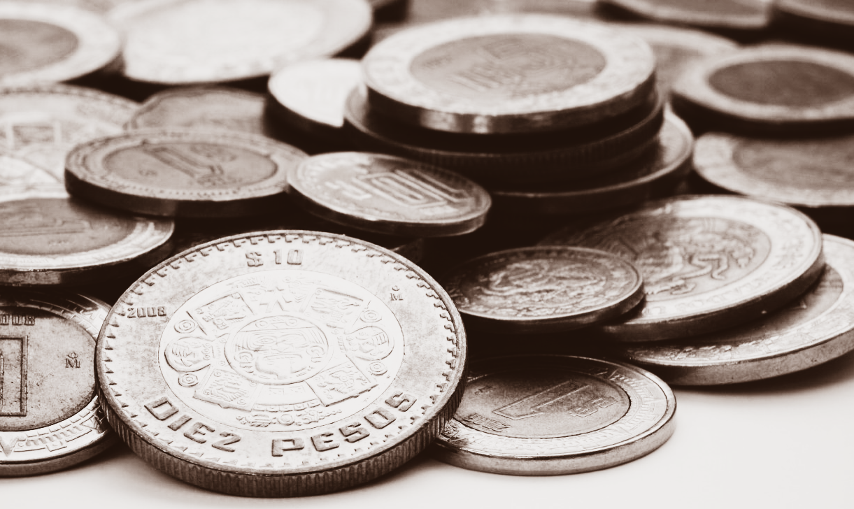 Peso-Münzen Einige Peso-Münzen ungeordnet