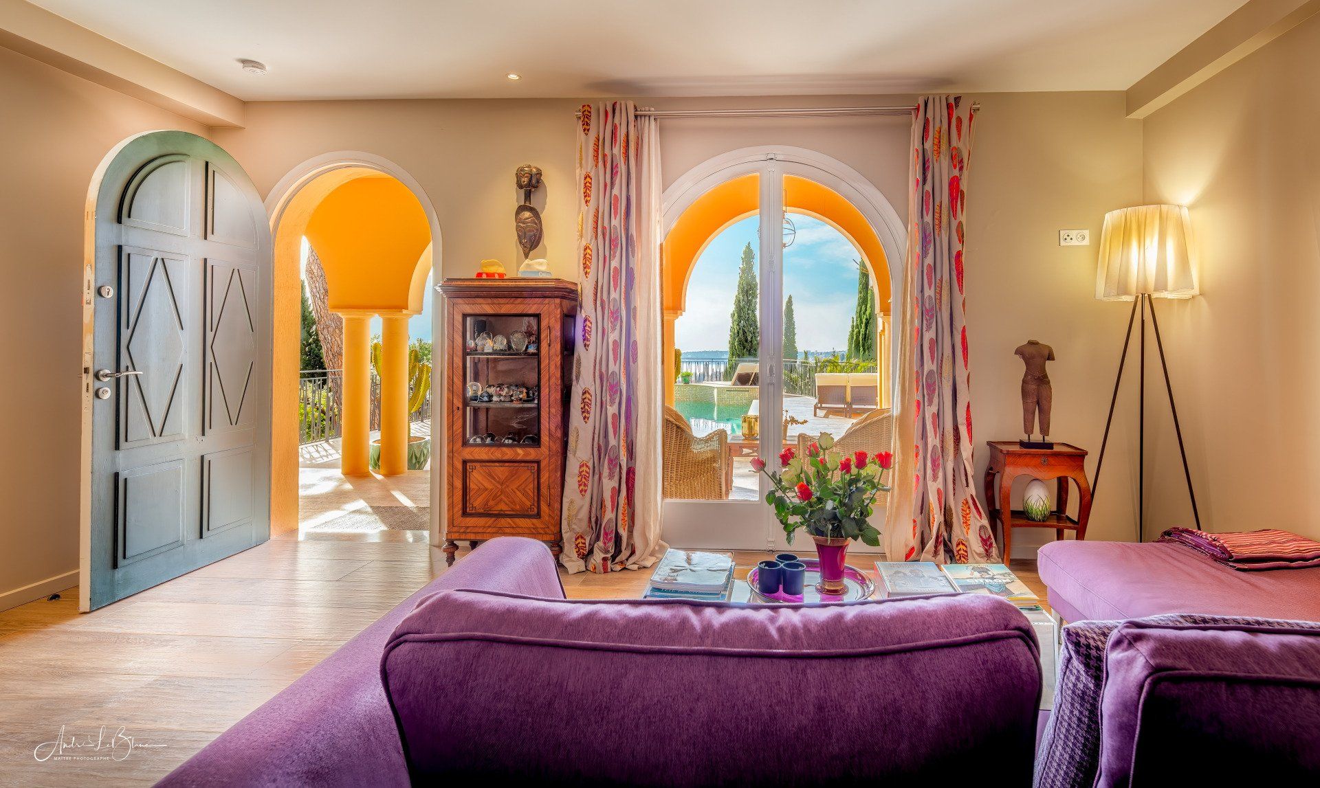 © André LeBlanc, Salle de séjour de la villa Philae à Menton Garavan 06500