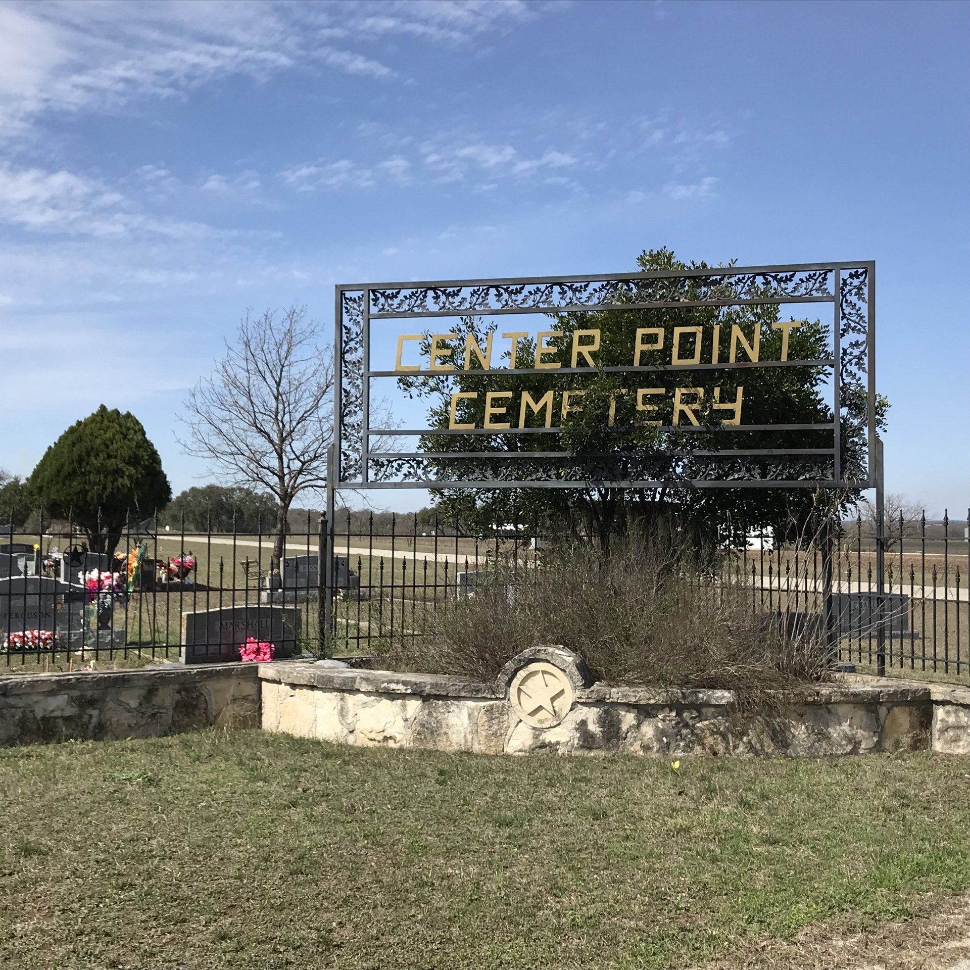 Sign  for 'Center Point Cemetery'