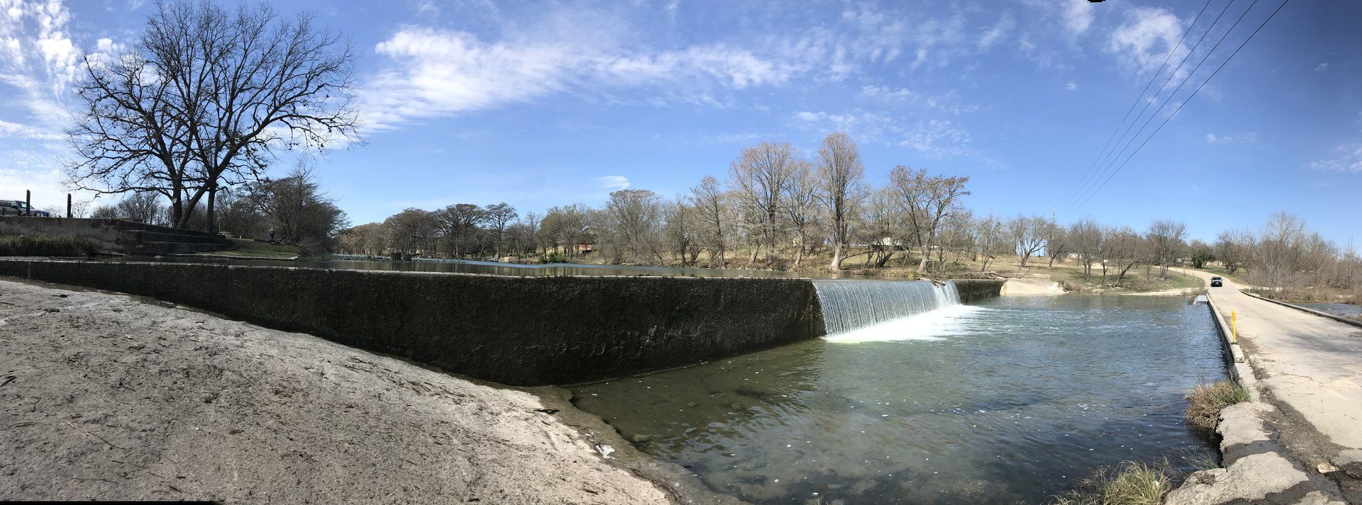 Guadalupe River going over the dam at River Crossing Rd.