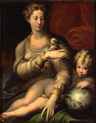 Parmigianino (1503-1540): Madonna mit der Rose, Öl auf Pappel, 1529/30, Gemäldegalerie Alte Meister, Staatliche Kunstsammlungen Dresden, Aufnahme: Estel/Klut