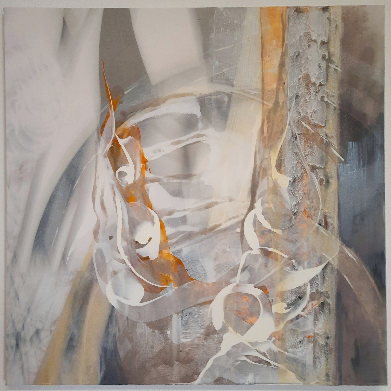 Ed Ernst - Abstrakte Malerie. Ohne Titel. Unikat auf Leinwand.